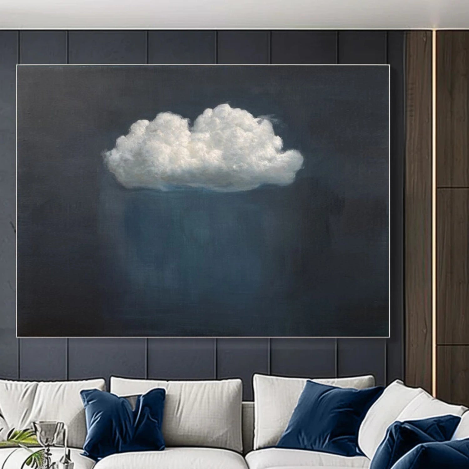 Minimalist Ocean And Sky Canvas Art #OC095