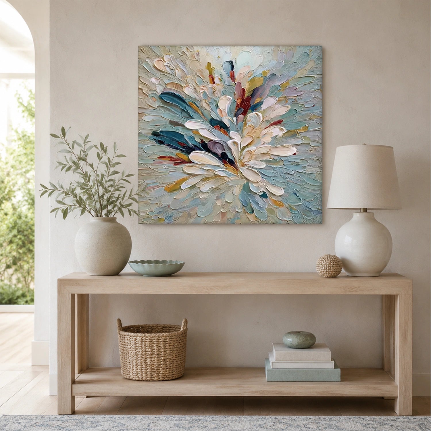 Abstract Flower And Tree Textured Canvas Art #MF214