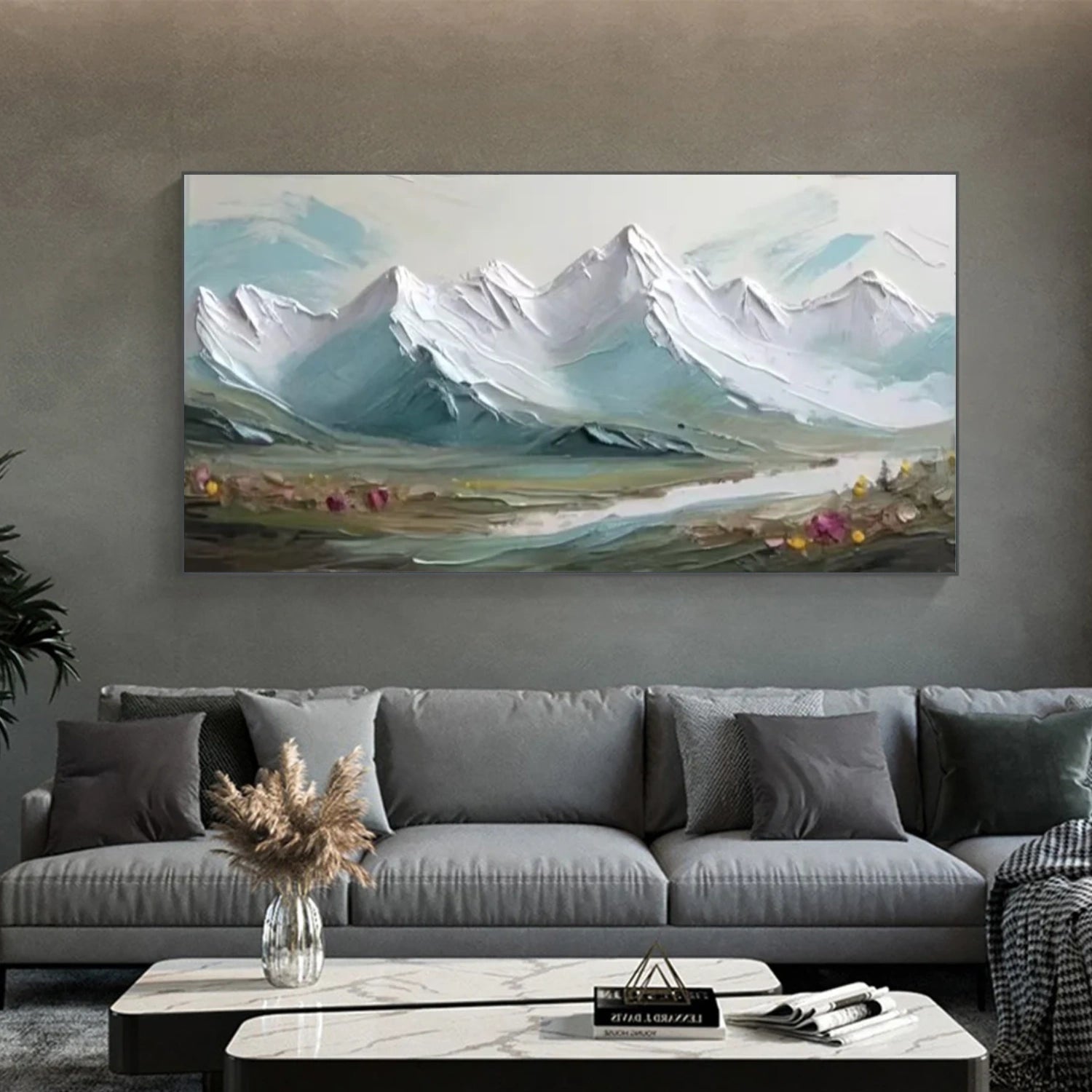 Abstract Mountain Textured Canvas Art #BT072