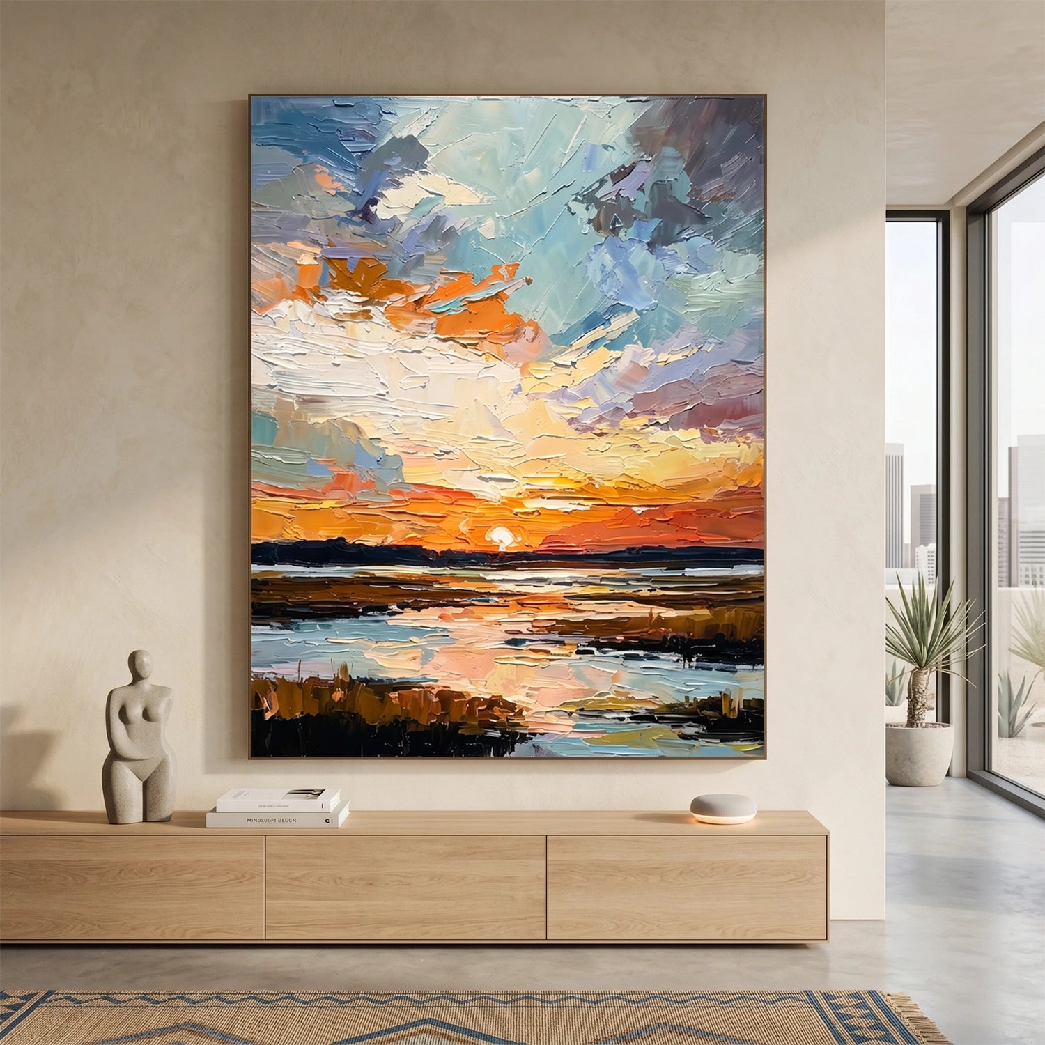 Abstract Ocean And Sky Canvas Art #OC190