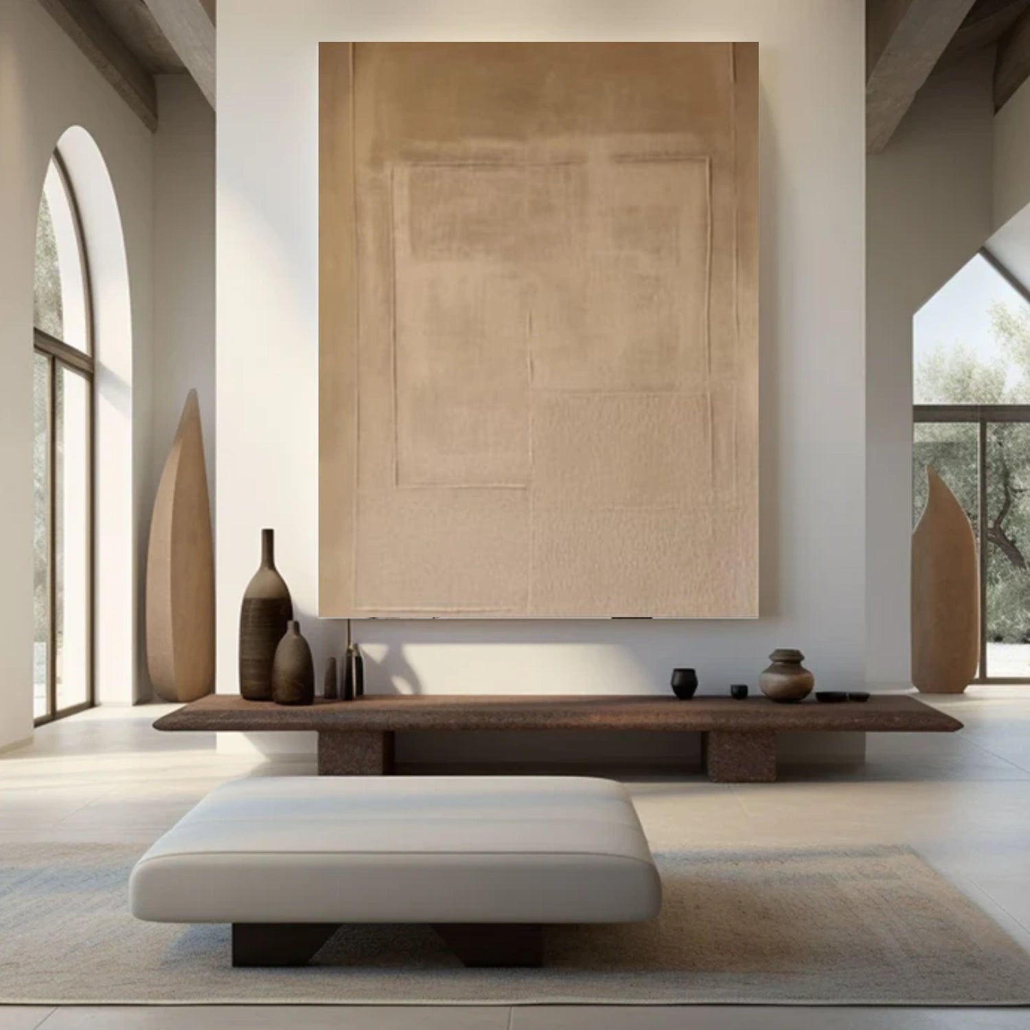Beige and Brown Wabi Sabi Wall Art #VS176