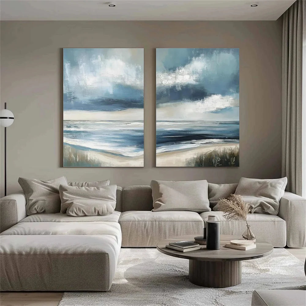 Abstract Ocean And Sky Canvas Art Set of 2 #OC023