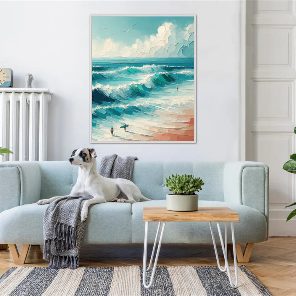 Surfing Sport Textured Canvas Painting #PB026