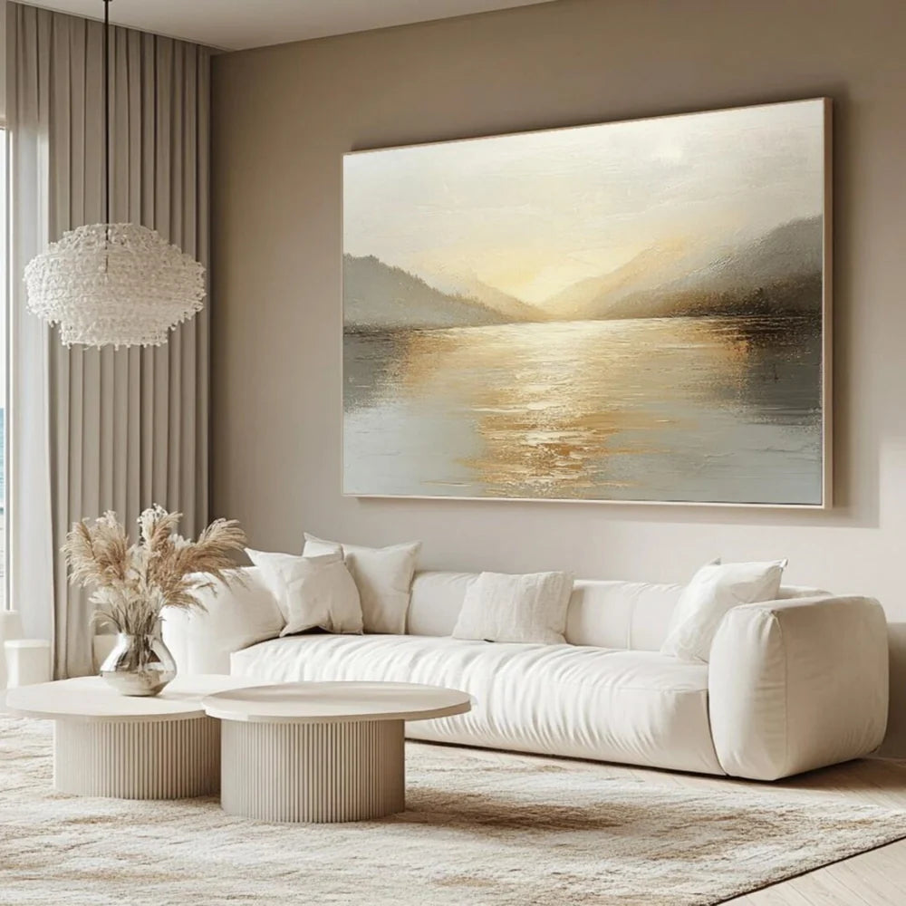 Abstract Ocean And Sky Textured Canvas Art # OC012