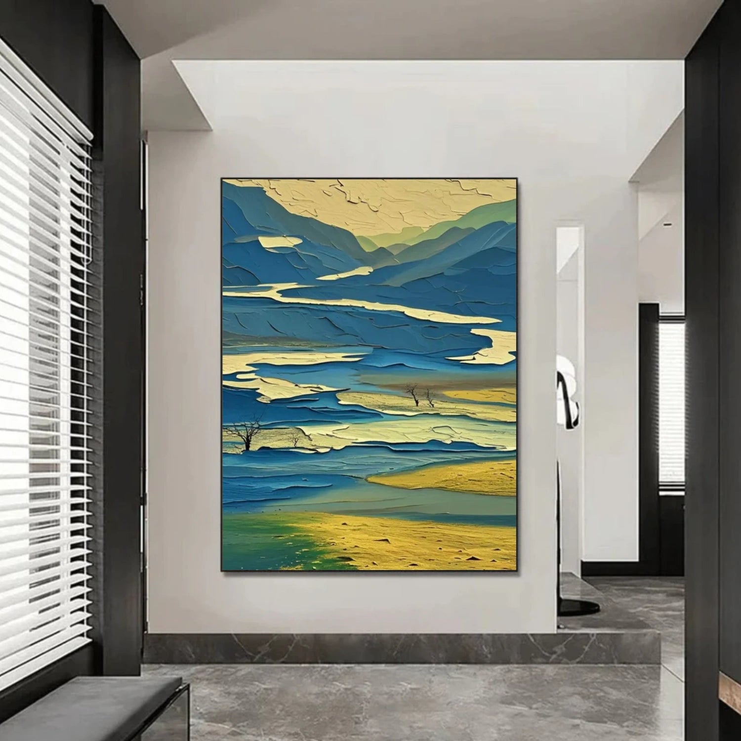 Abstract Mountain Textured Canvas Art #BT053