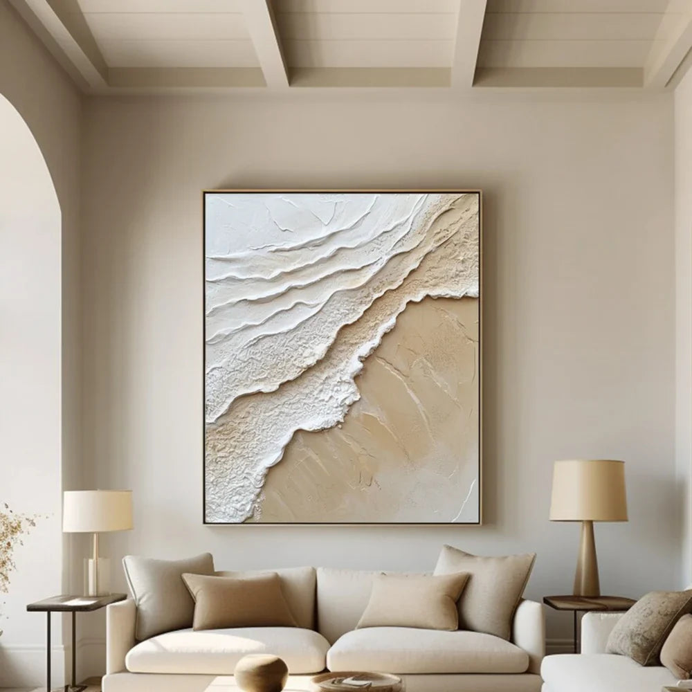 Minimalist Ocean And Sky Textured Canvas Art #OC006