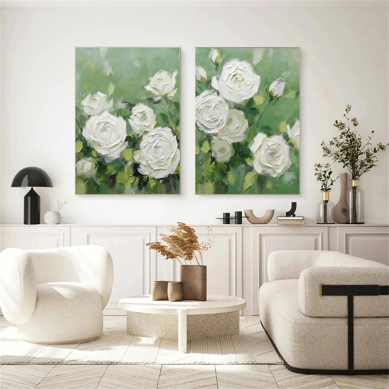 Abstract Flower And Tree Textured Canvas Art Set of 2 #MF165