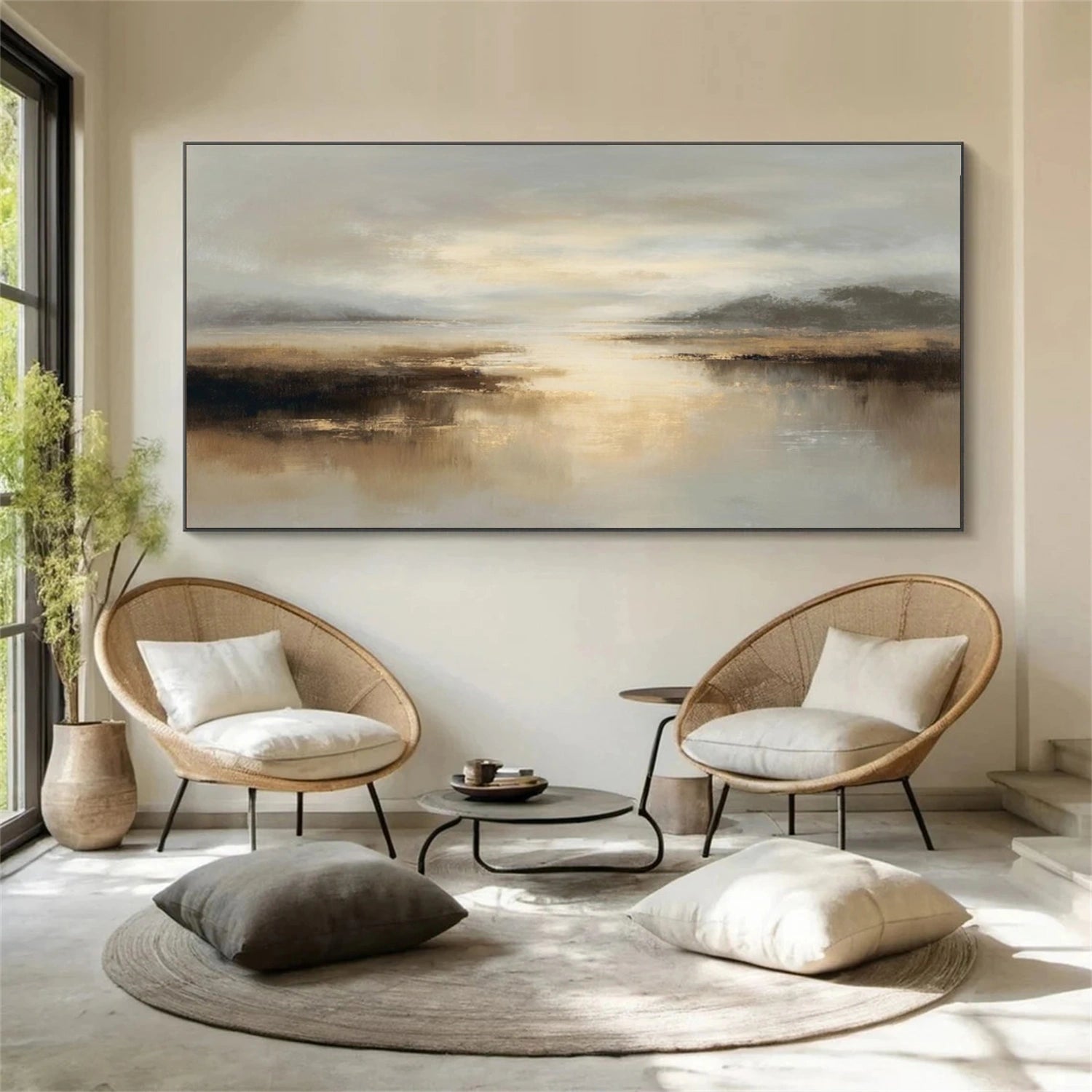 Abstract Ocean And Sky Canvas Art #OC097