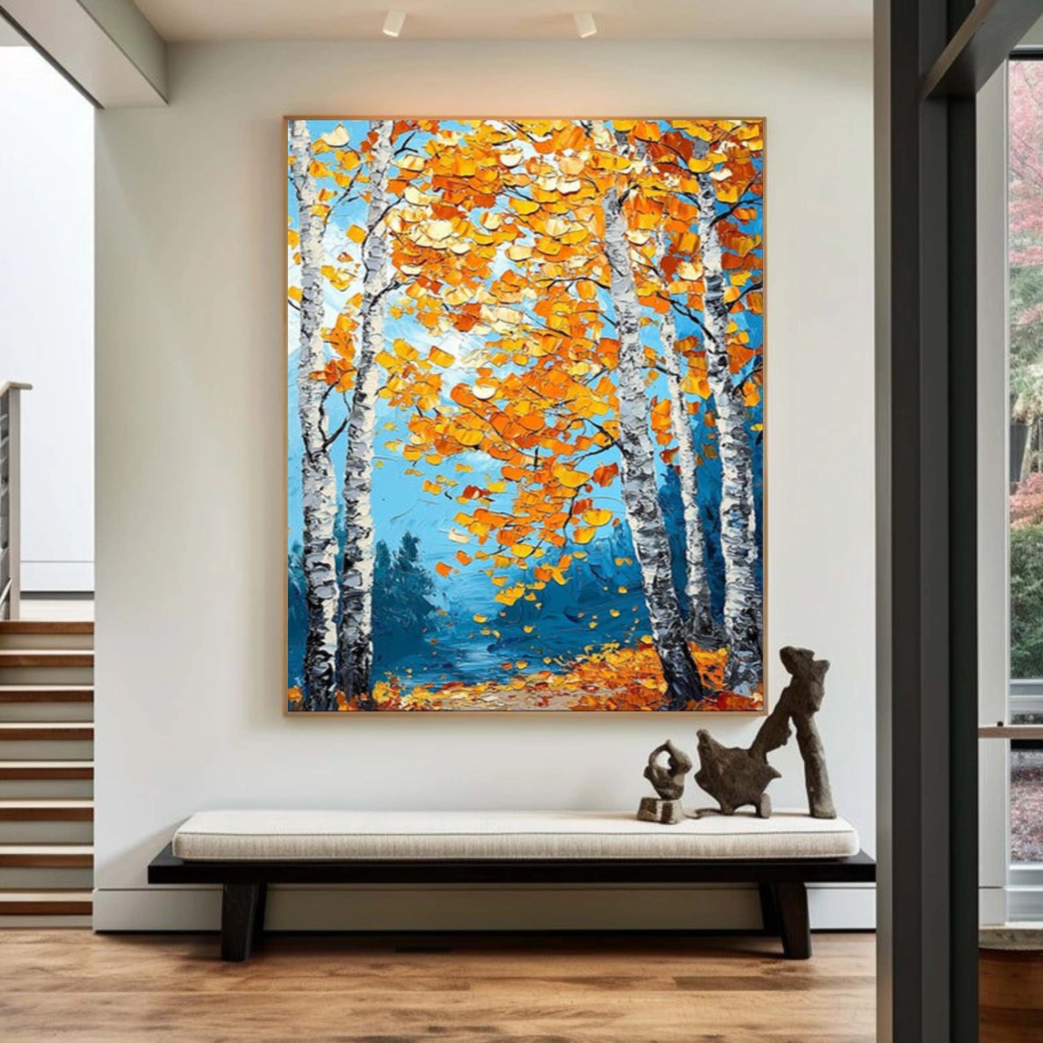 Abstract Flower And Tree Textured Canvas Art #MF171