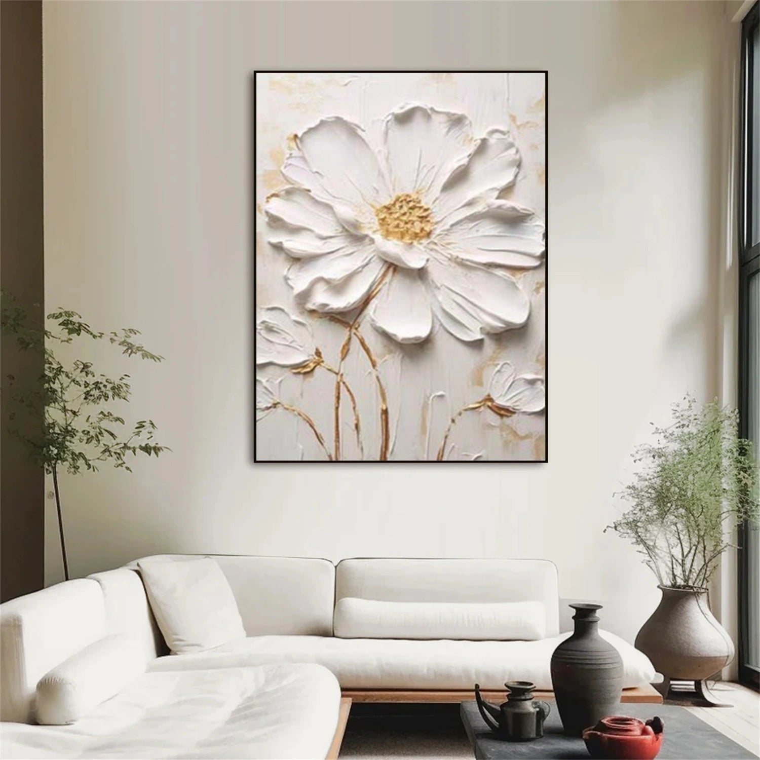 Abstract Flower And Tree Textured Canvas Art #MF161