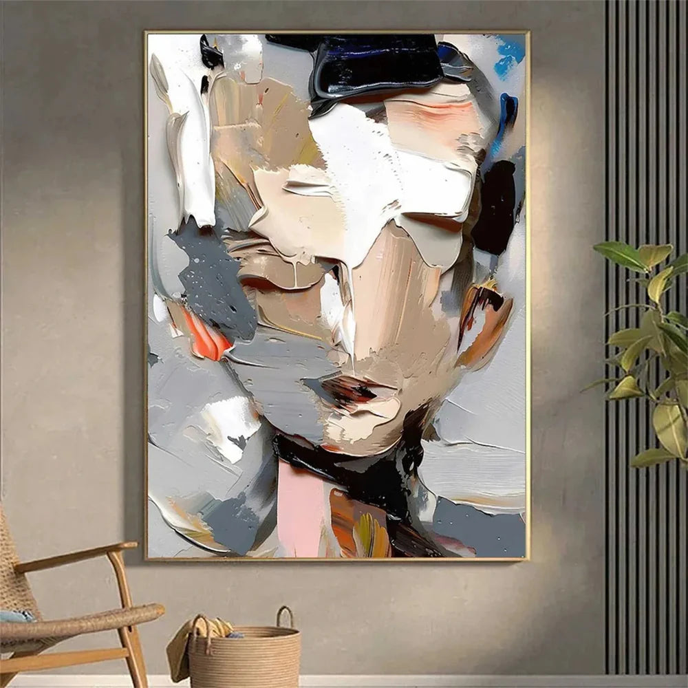 Abstract Portrait Textured Wall Art # LA013