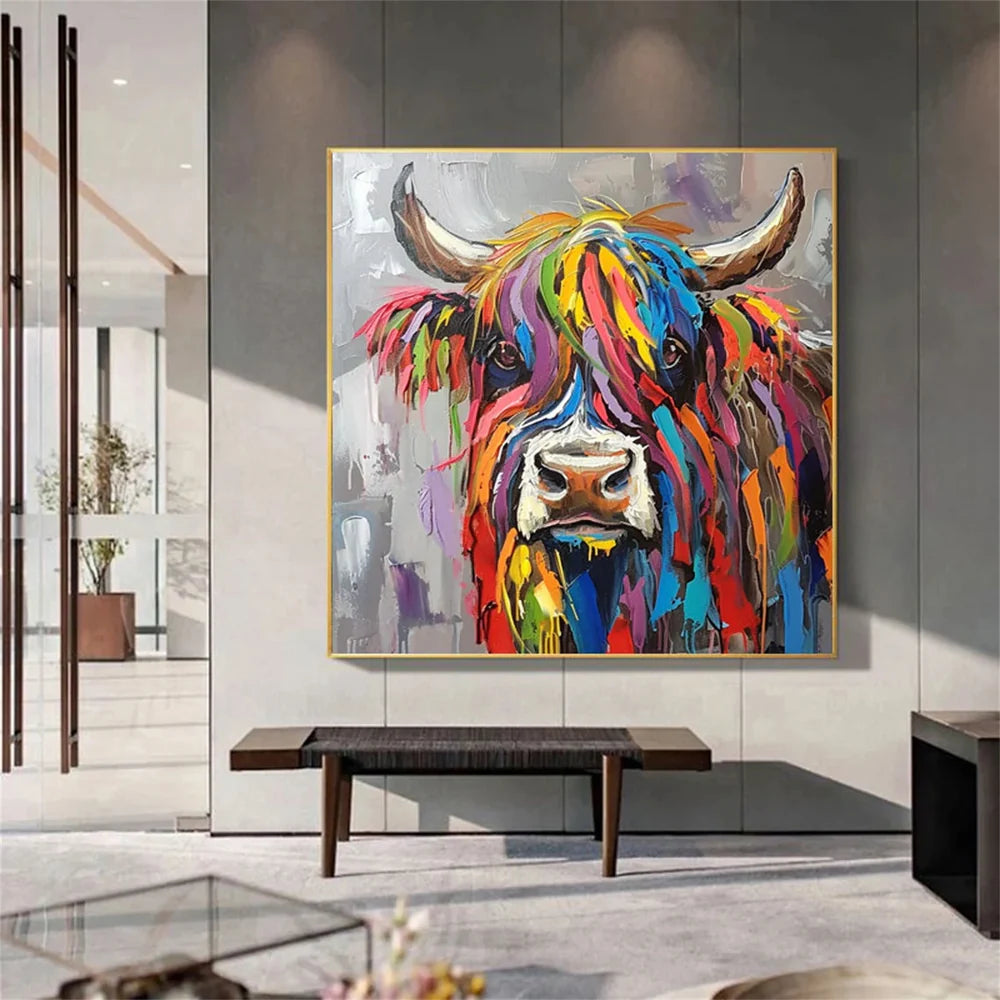 Colorful Abstract Animal Canvas Art #DW036