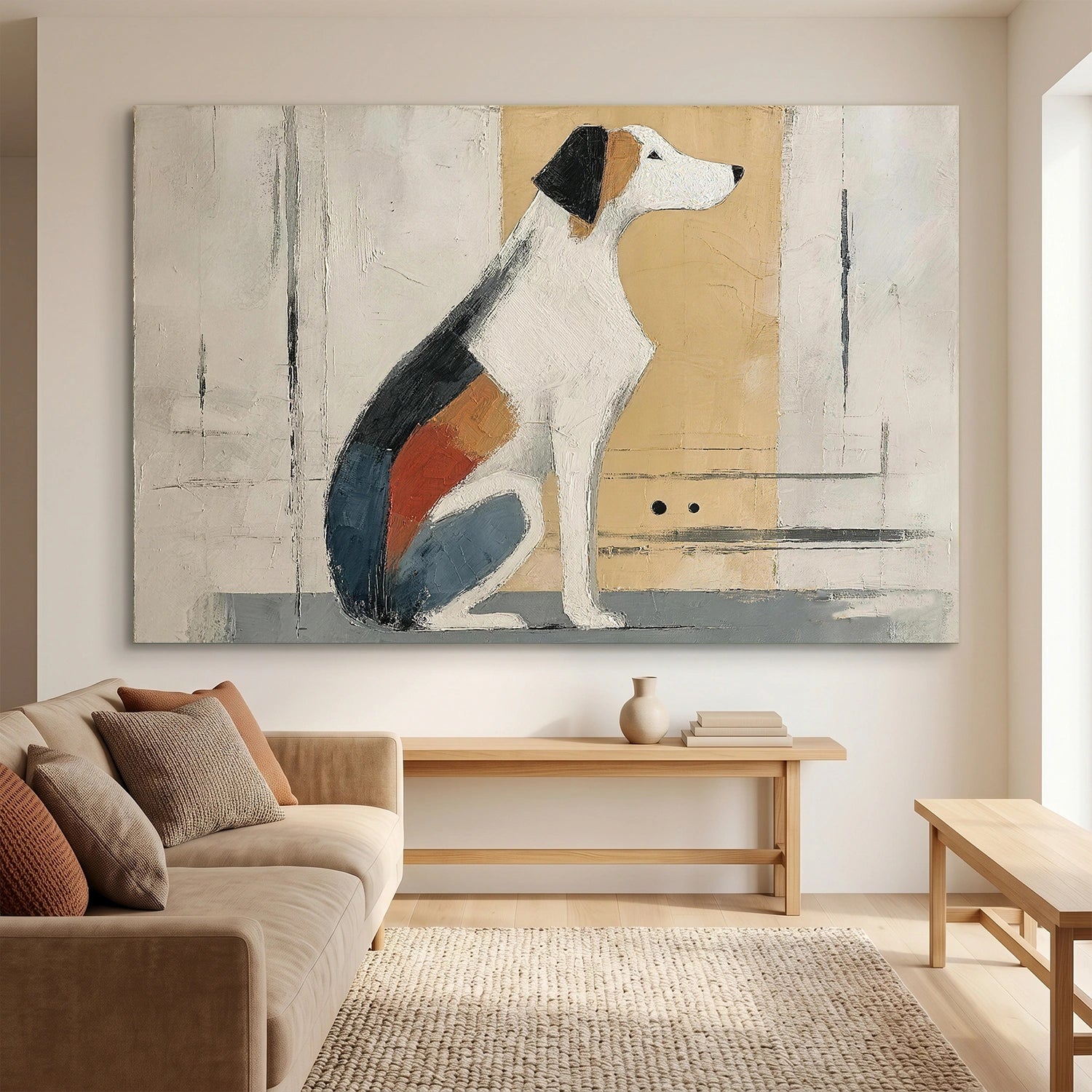 Abstract Animal Dog Canvas Art #DW148