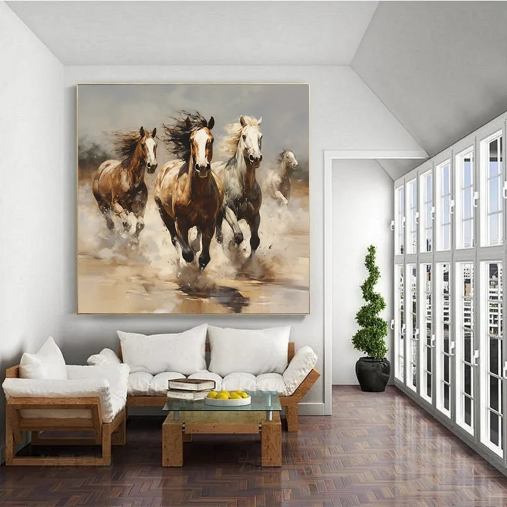 Abstract Animal Horse Canvas Art #DW058