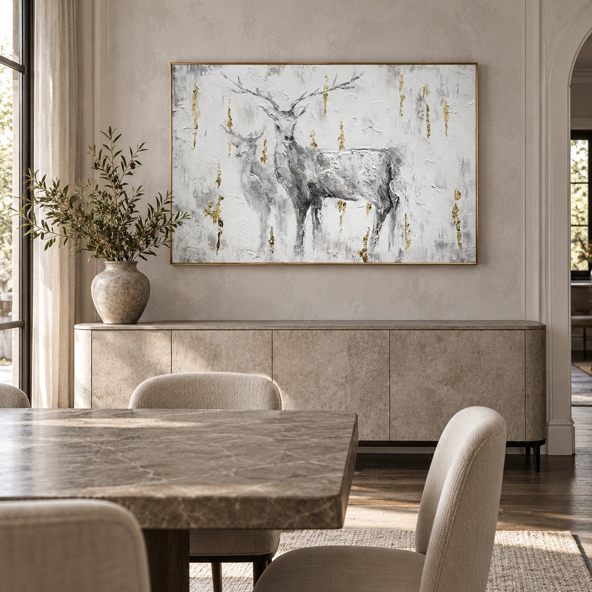 Abstract Animal Deer Canvas Art #DW171