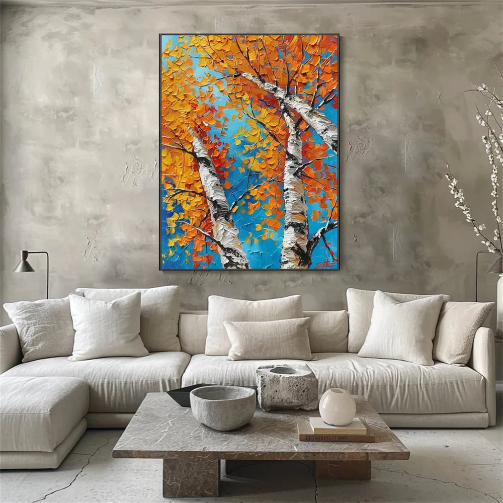 Abstract Flower And Tree Textured Canvas Art #MF038