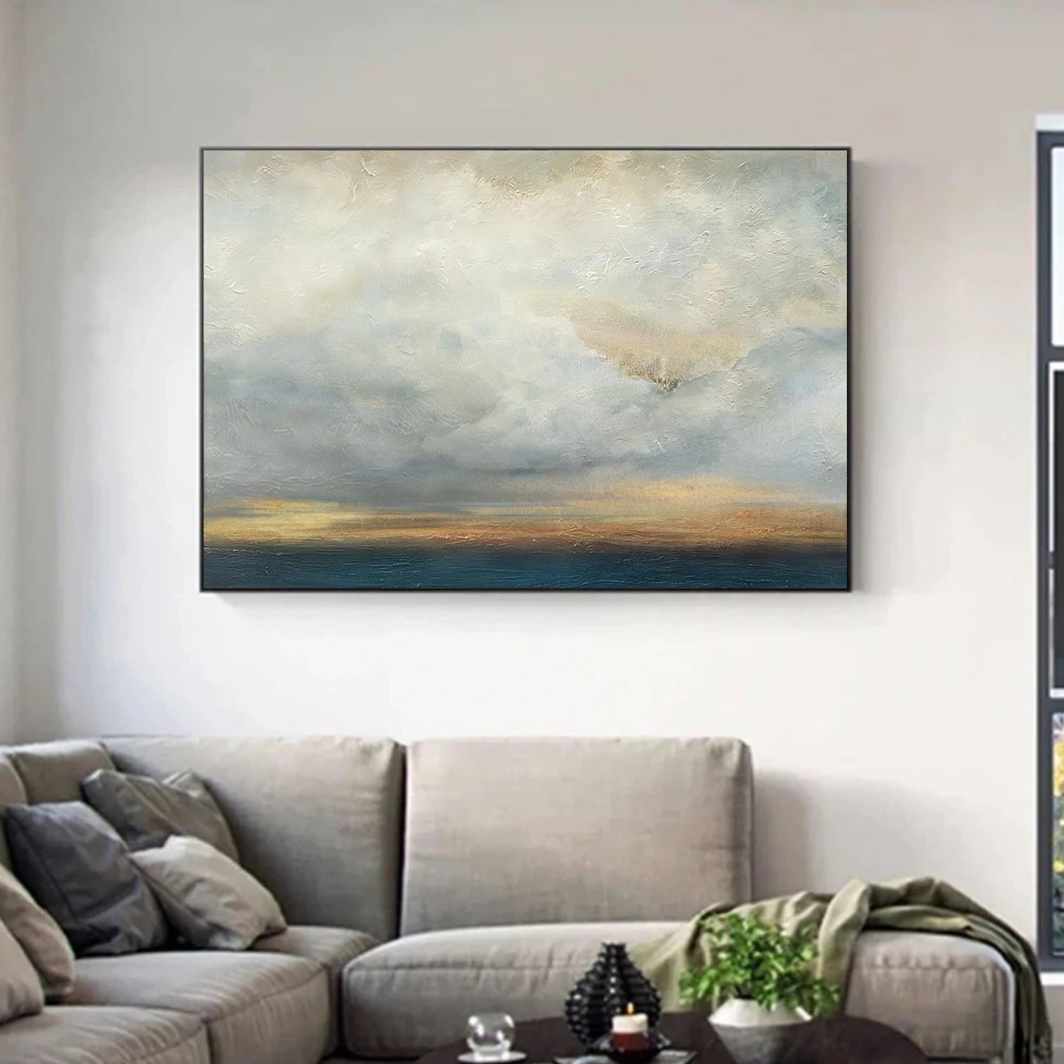 Blue and Gold Abstract Wall Art #VA210