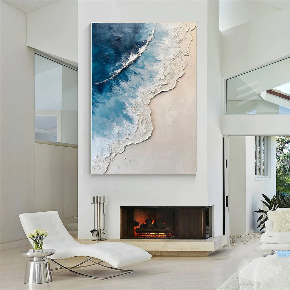 Abstract Ocean And Sky Textured Canvas Art # OC011
