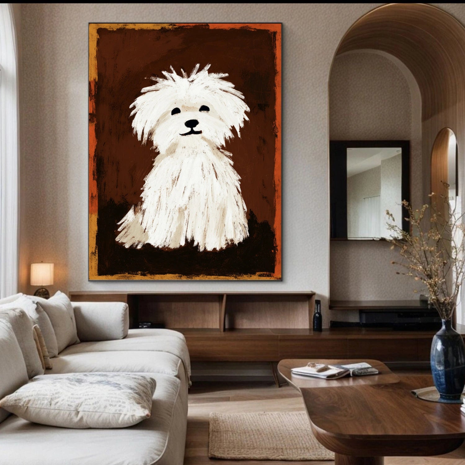 Abstract Animal Dog Canvas Art #DW129