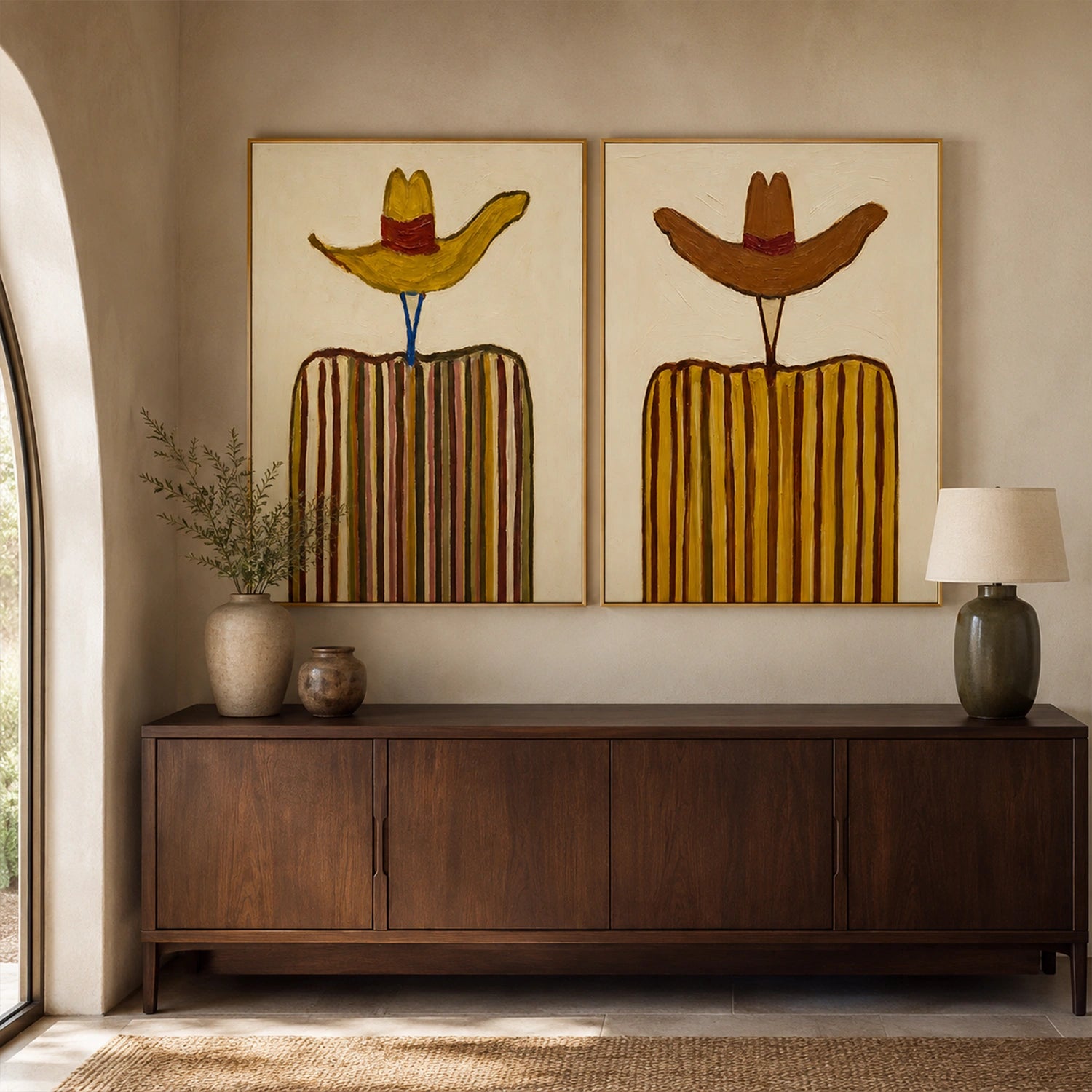 Western Figurative Art Set of 2 #AM129