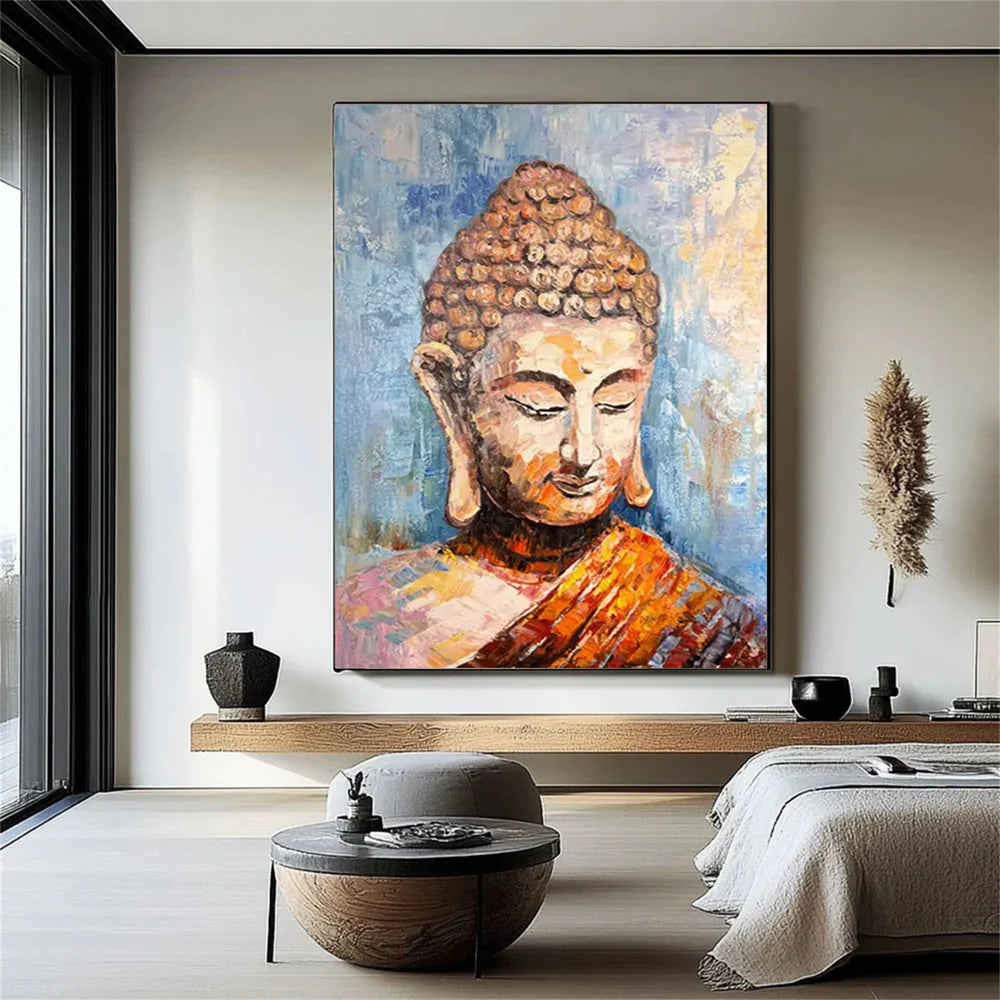 Abstract Buddha Portrait Textured Wall Art # LA006