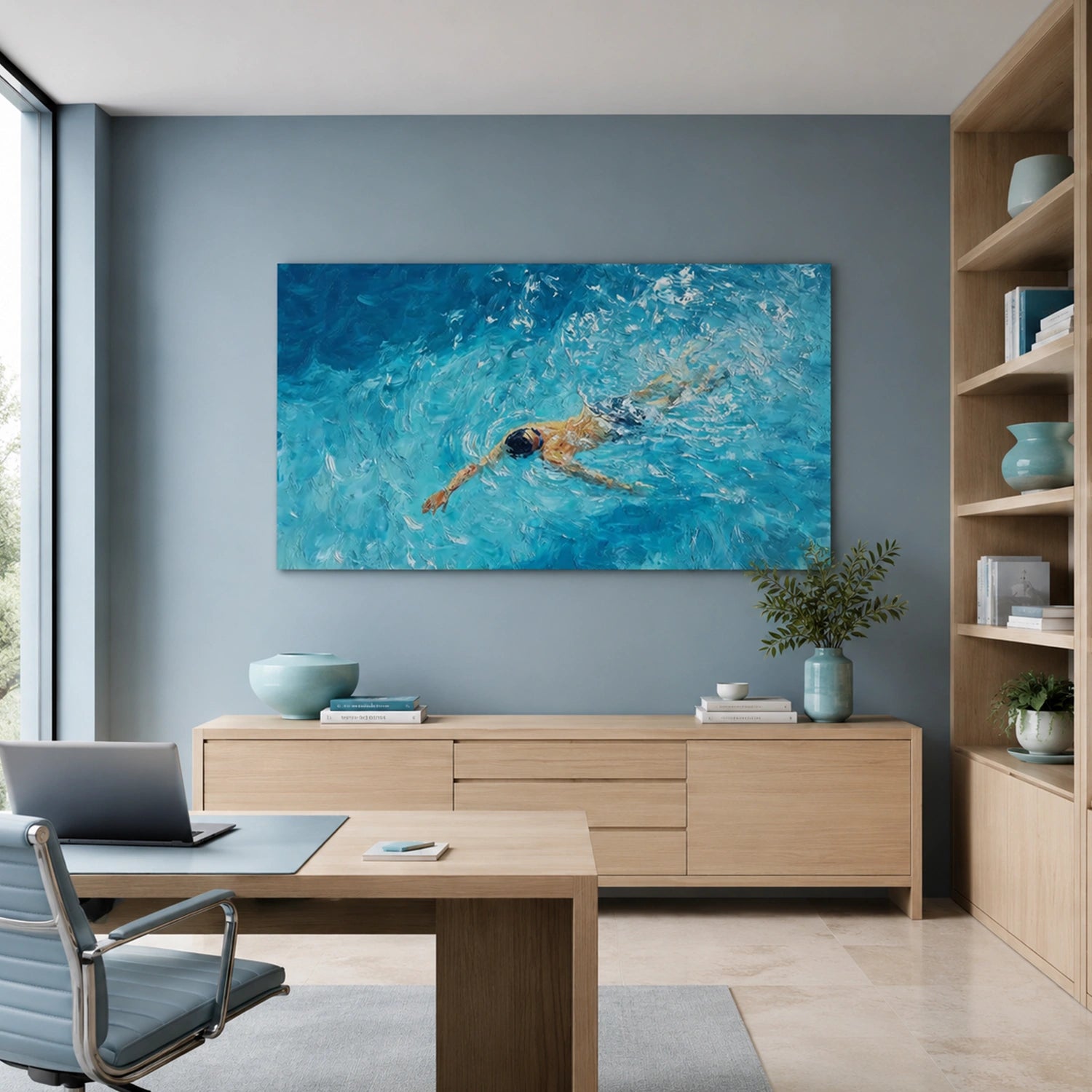 Swimming Sport Canvas Painting #PB099