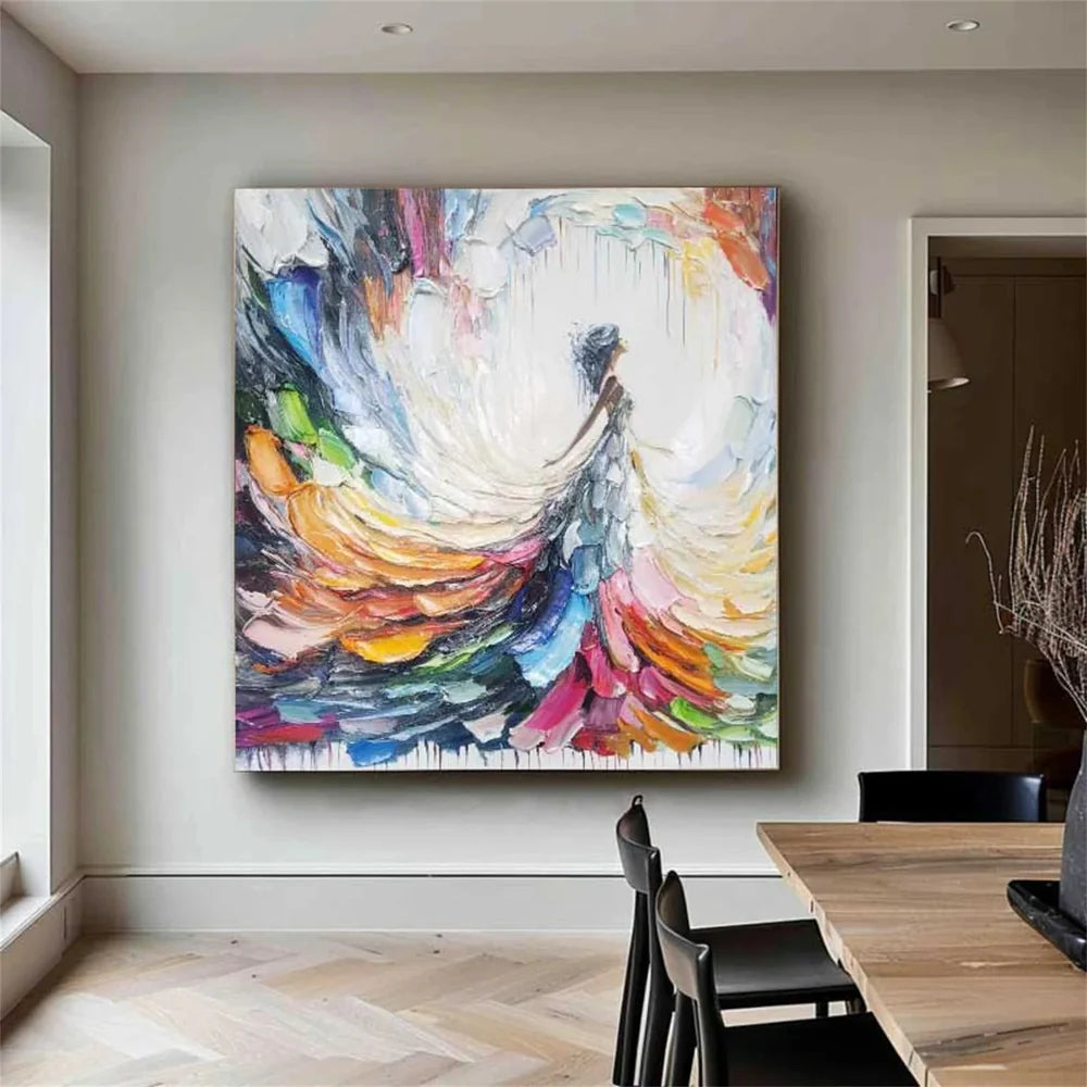 Colorful Abstract Portrait Textured Wall Art # LA014
