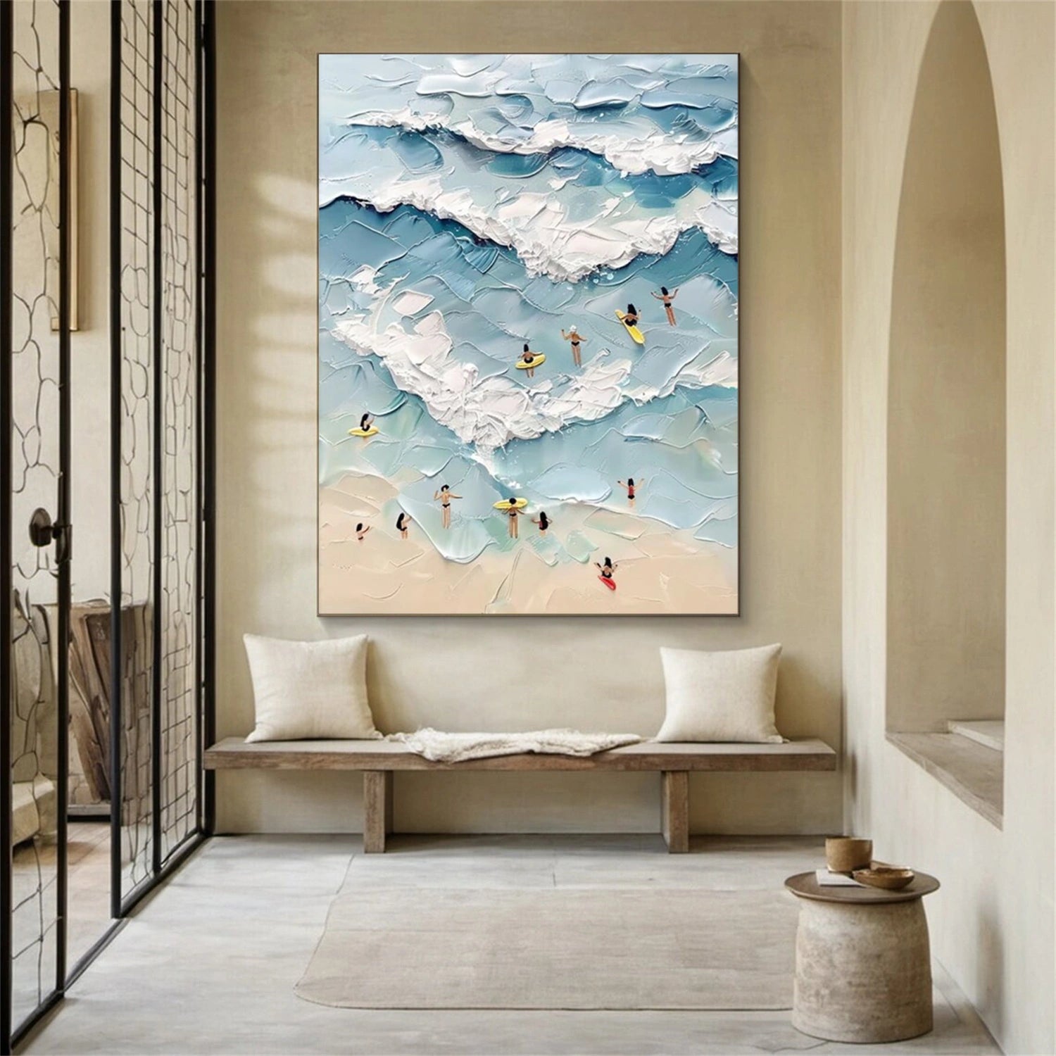 Surfing Sport Textured Canvas Painting #PB083