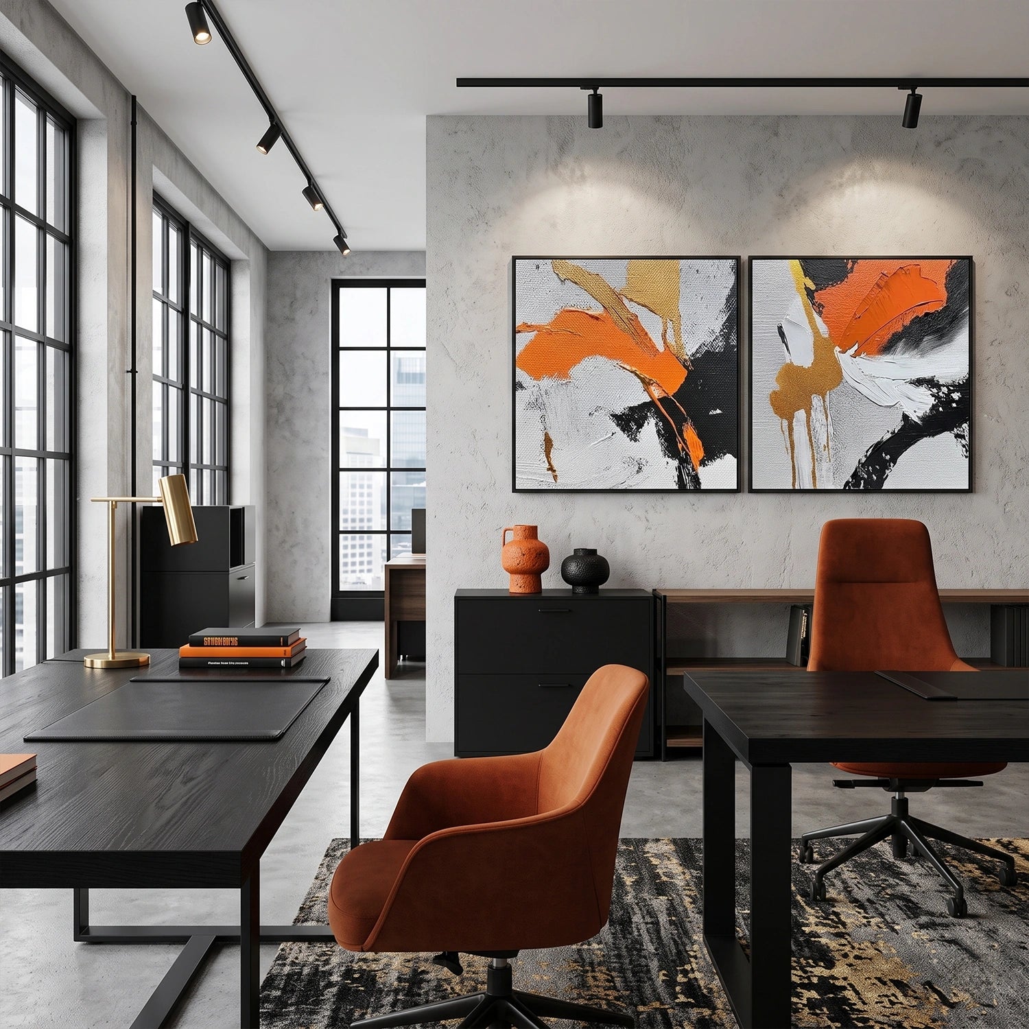 Abstract Wall Art Square Set of 2 #VA312