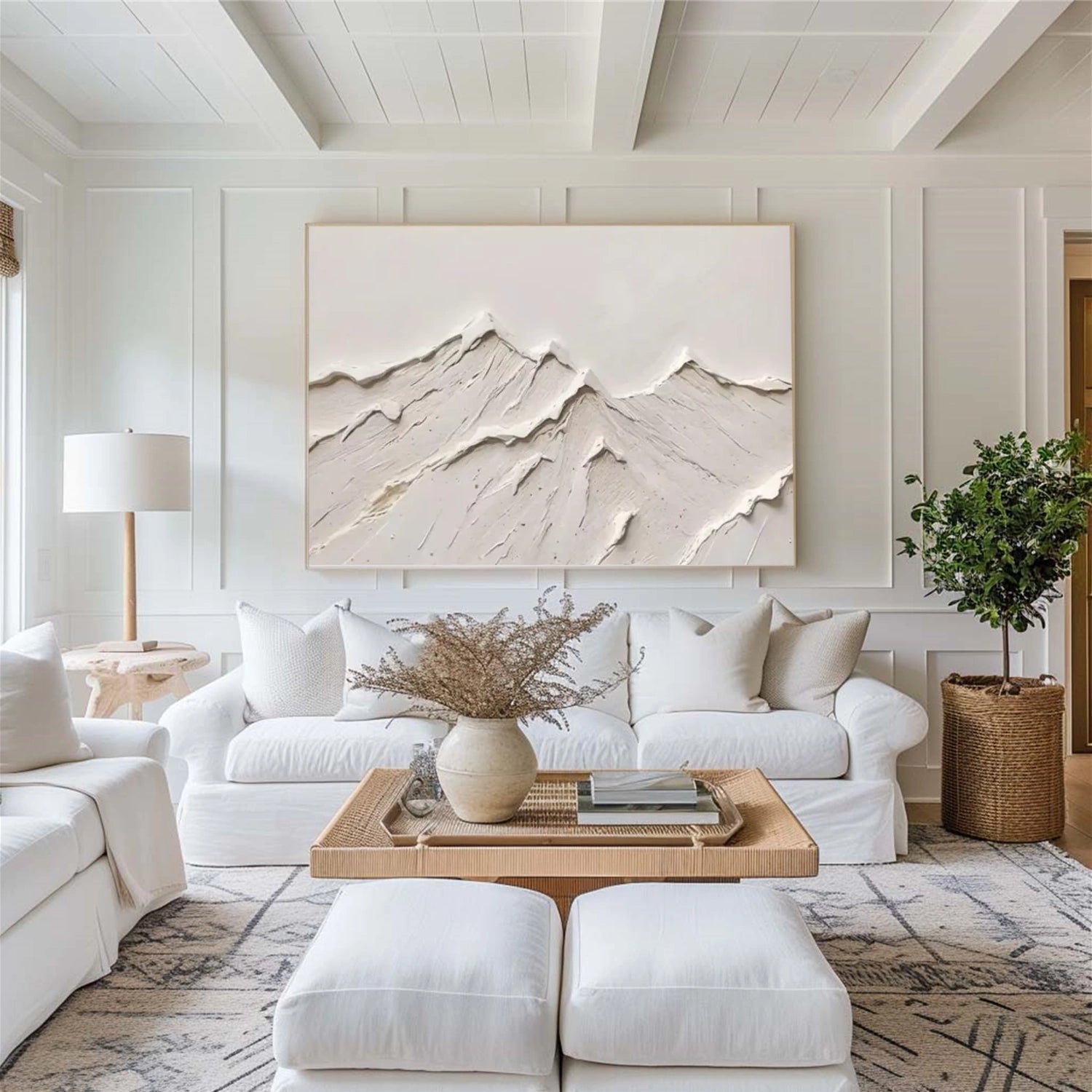 Minimalist Mountain Textured Canvas Art #BT073