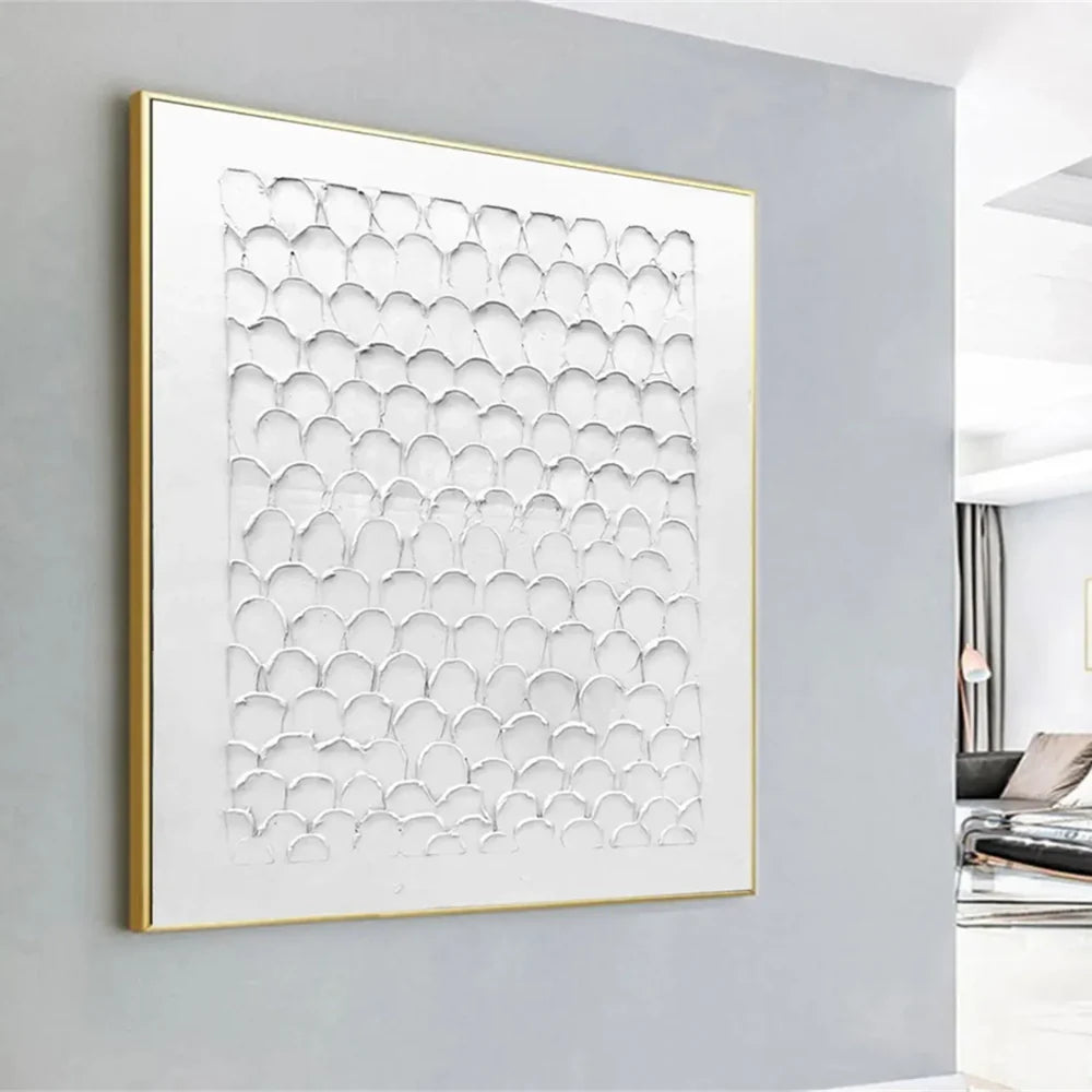White Minimalist Textured Wall Art #WM064