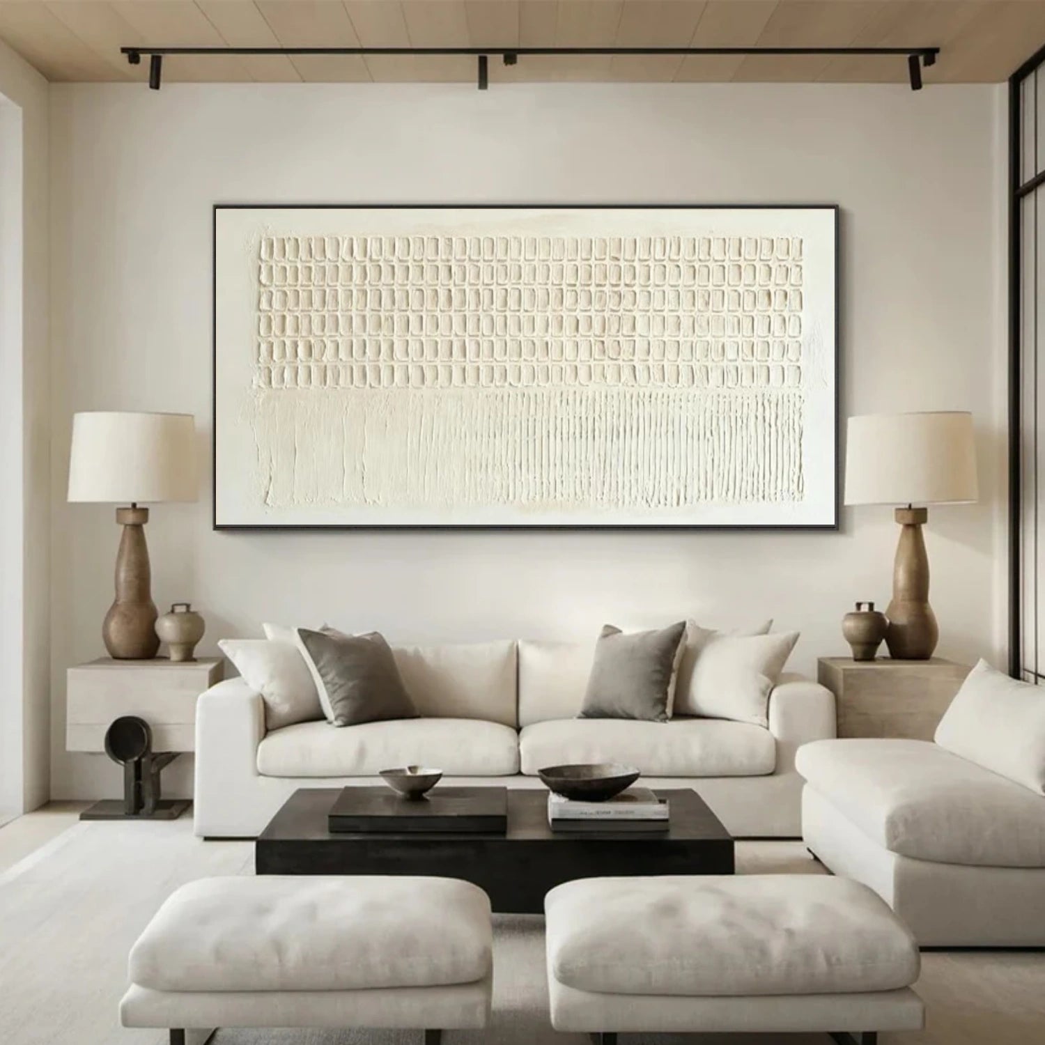 Beige Minimalist Textured Canvas Art #WM081
