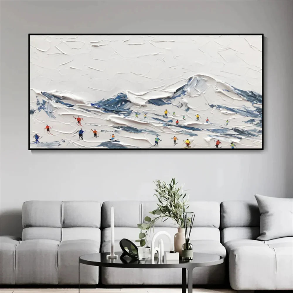 Skiing Sport Textured Canvas Painting #PB002