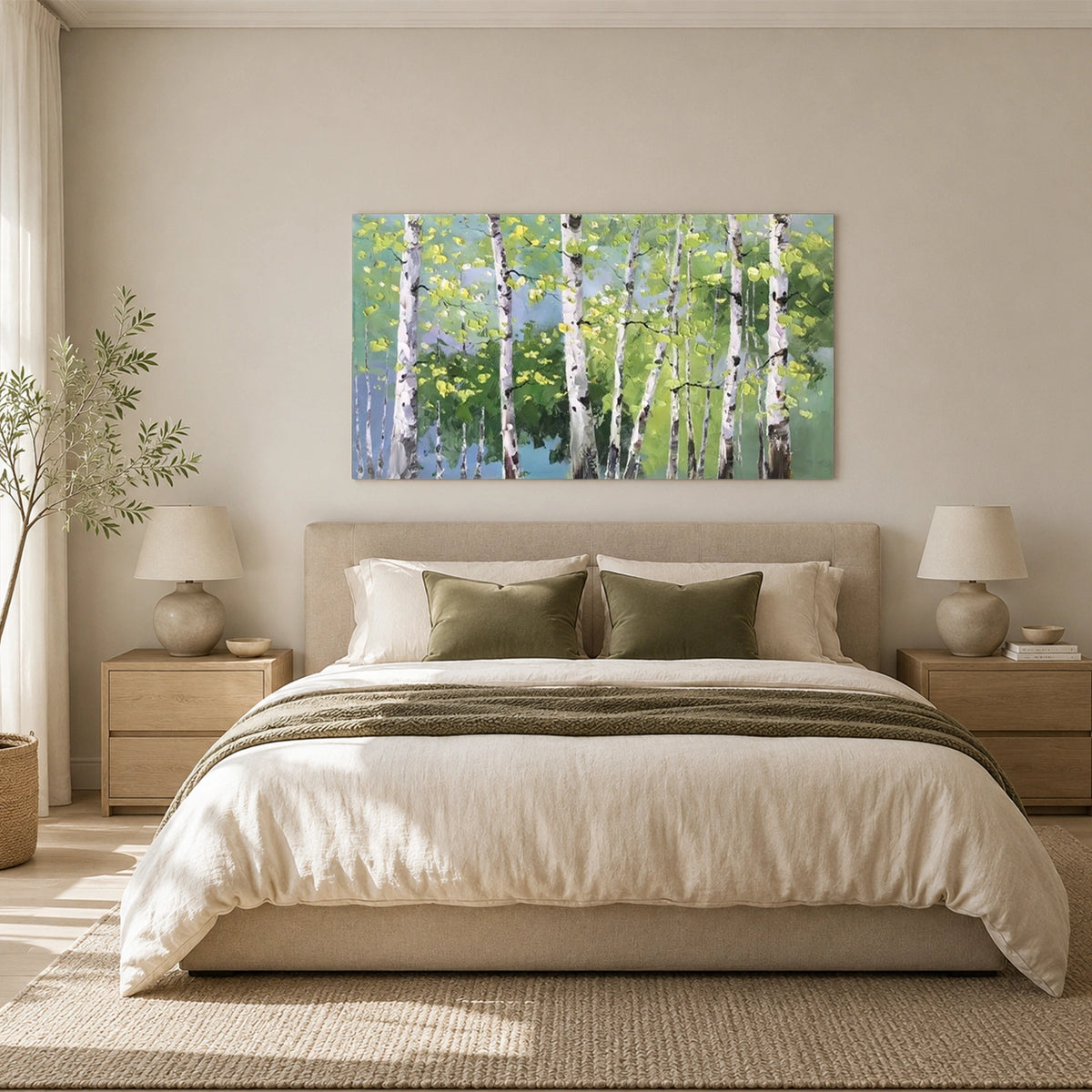 Abstract Flower And Tree Textured Canvas Art #MF218