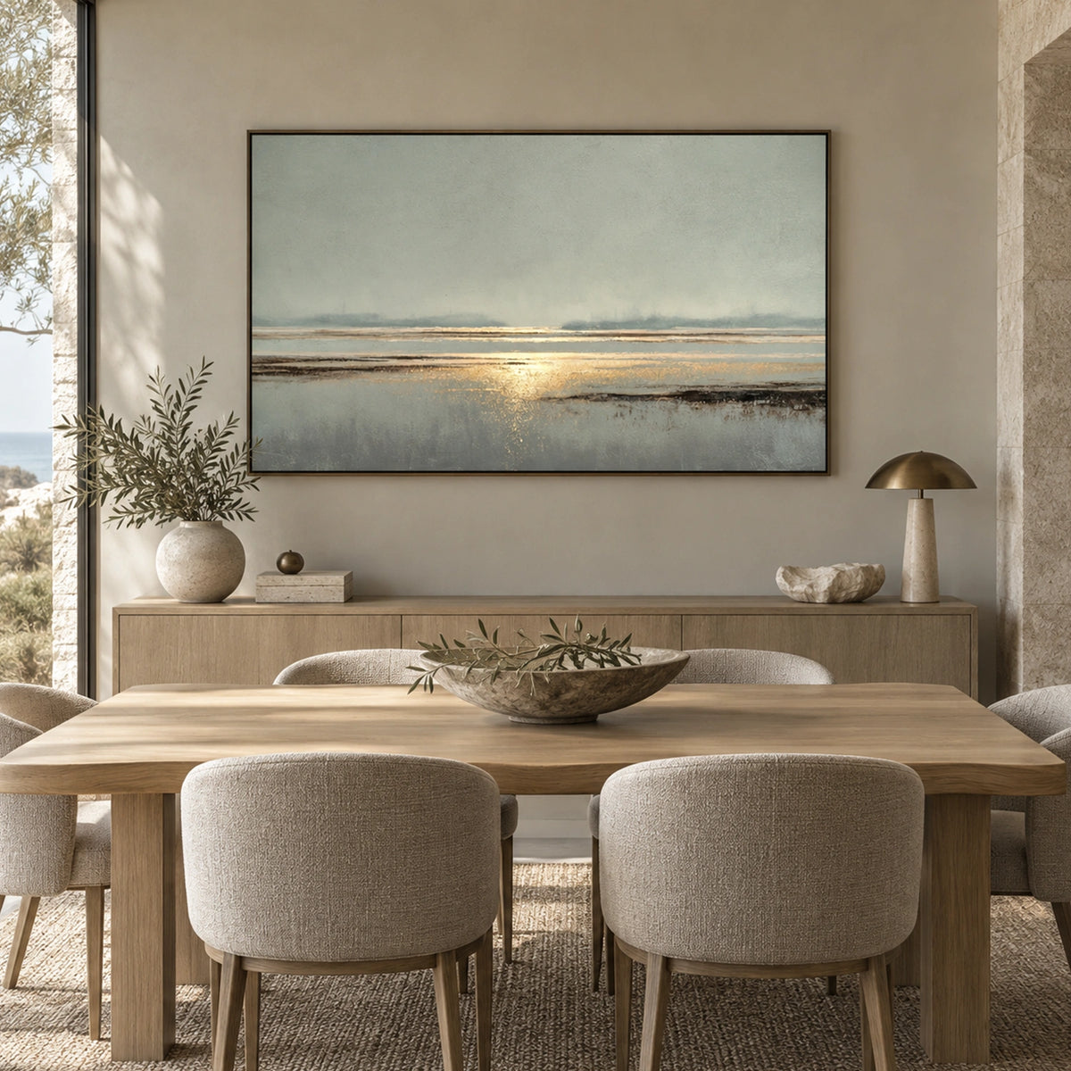 Abstract Ocean And Sky Canvas Art #OC228