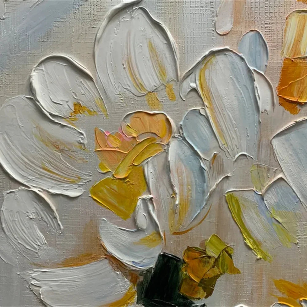 Colorful Abstract Flower And Tree Textured Canvas Art #MF053