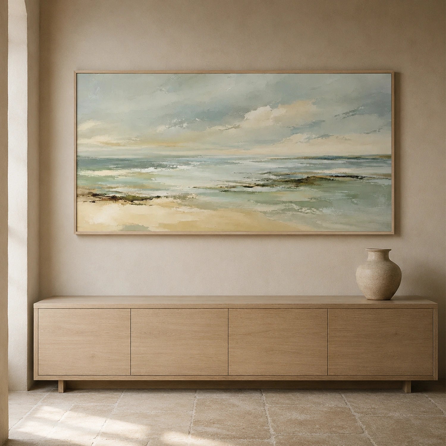 Abstract Ocean And Sky Canvas Art #OC223