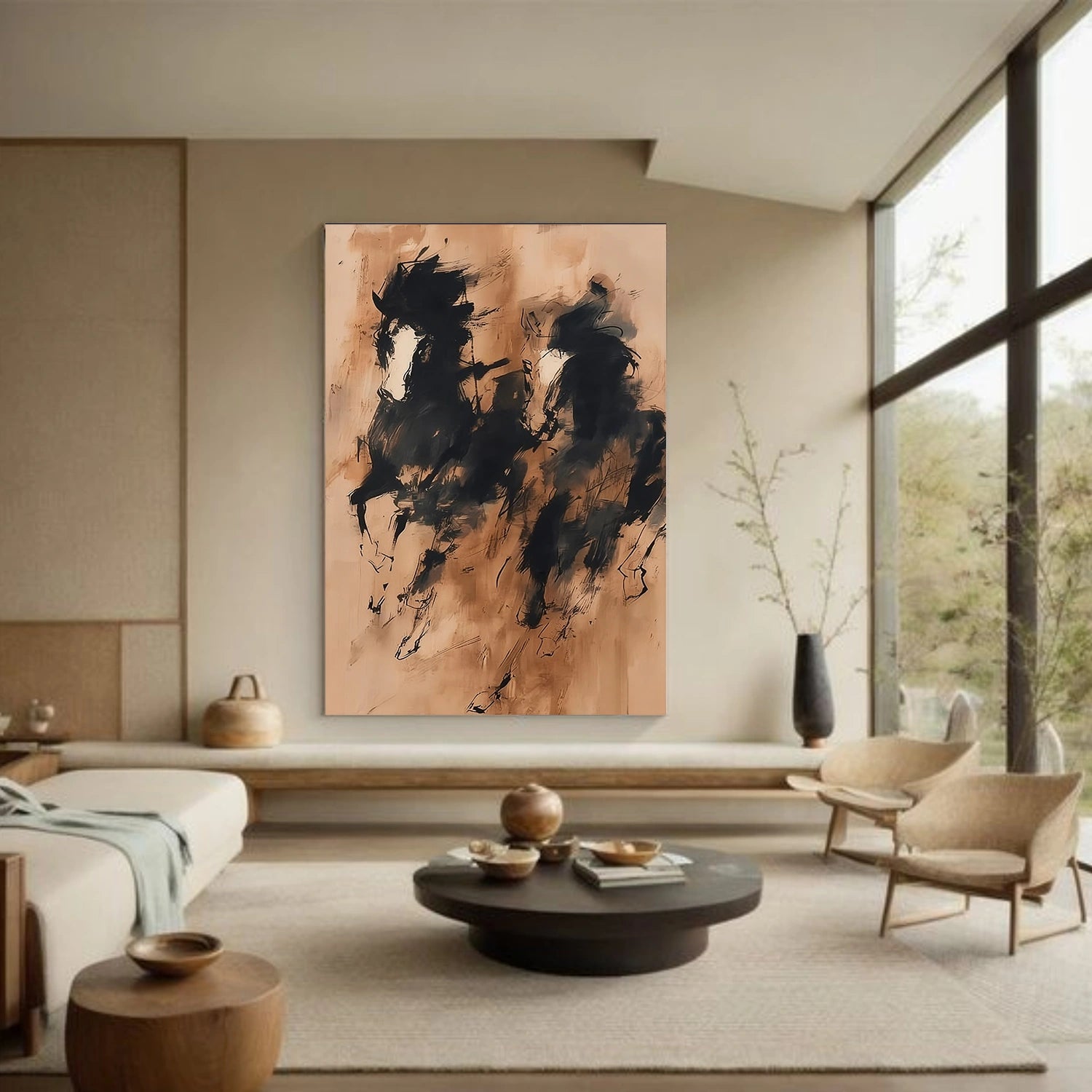 Abstract Animal Horse Canvas Art #DW116