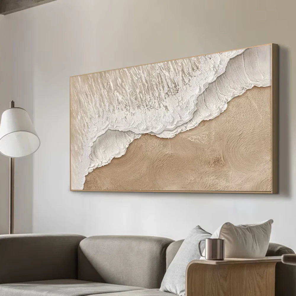 Minimalist Ocean And Sky Textured Canvas Art #OC005