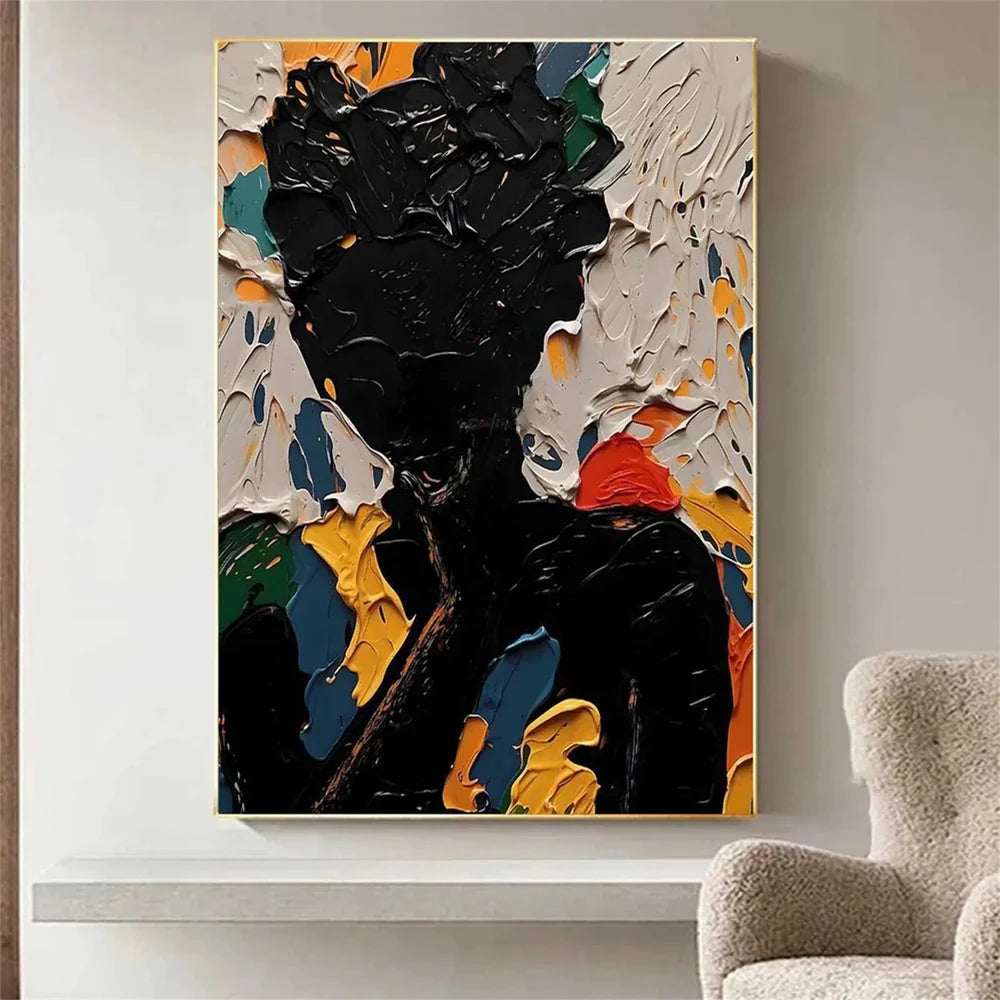 Abstract Portrait Textured Wall Art # LA012