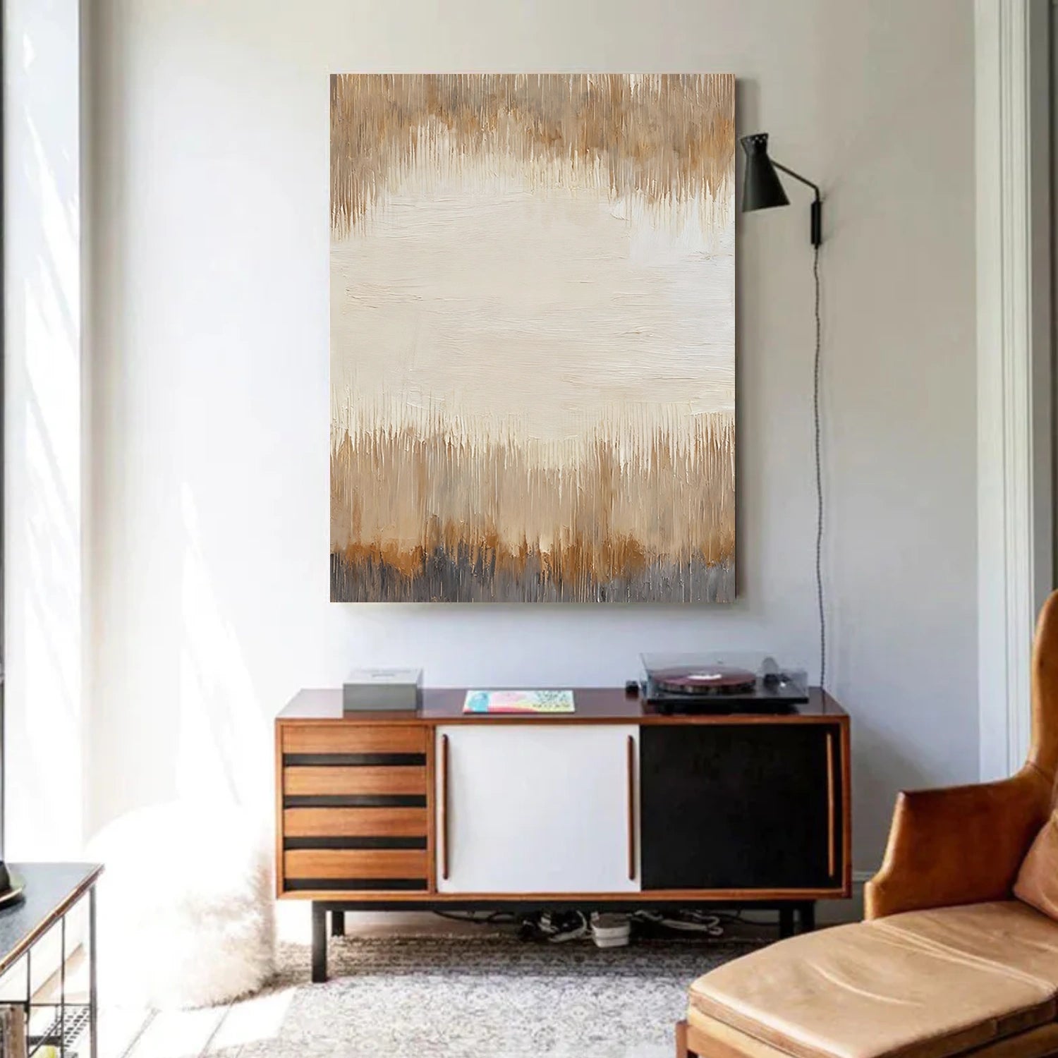 Beige and Brown Abstract Wall Art #VA205