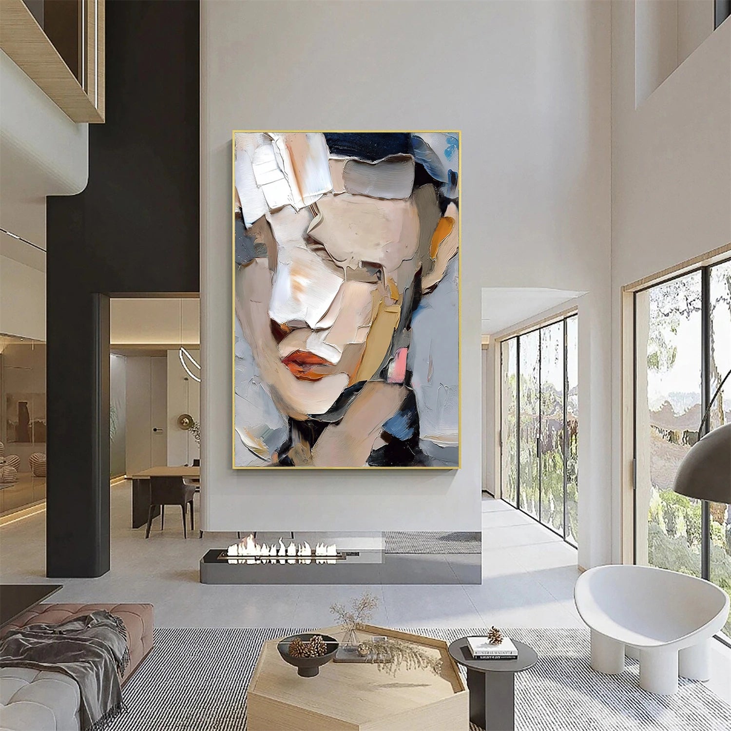 Abstract Portrait Textured Wall Art #LA074