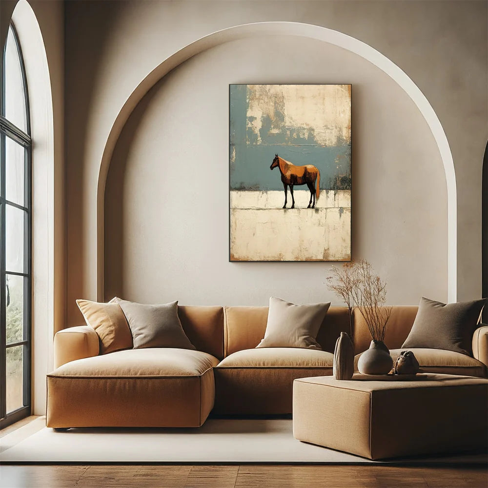 Abstract Animal Horse Canvas Art #DW030