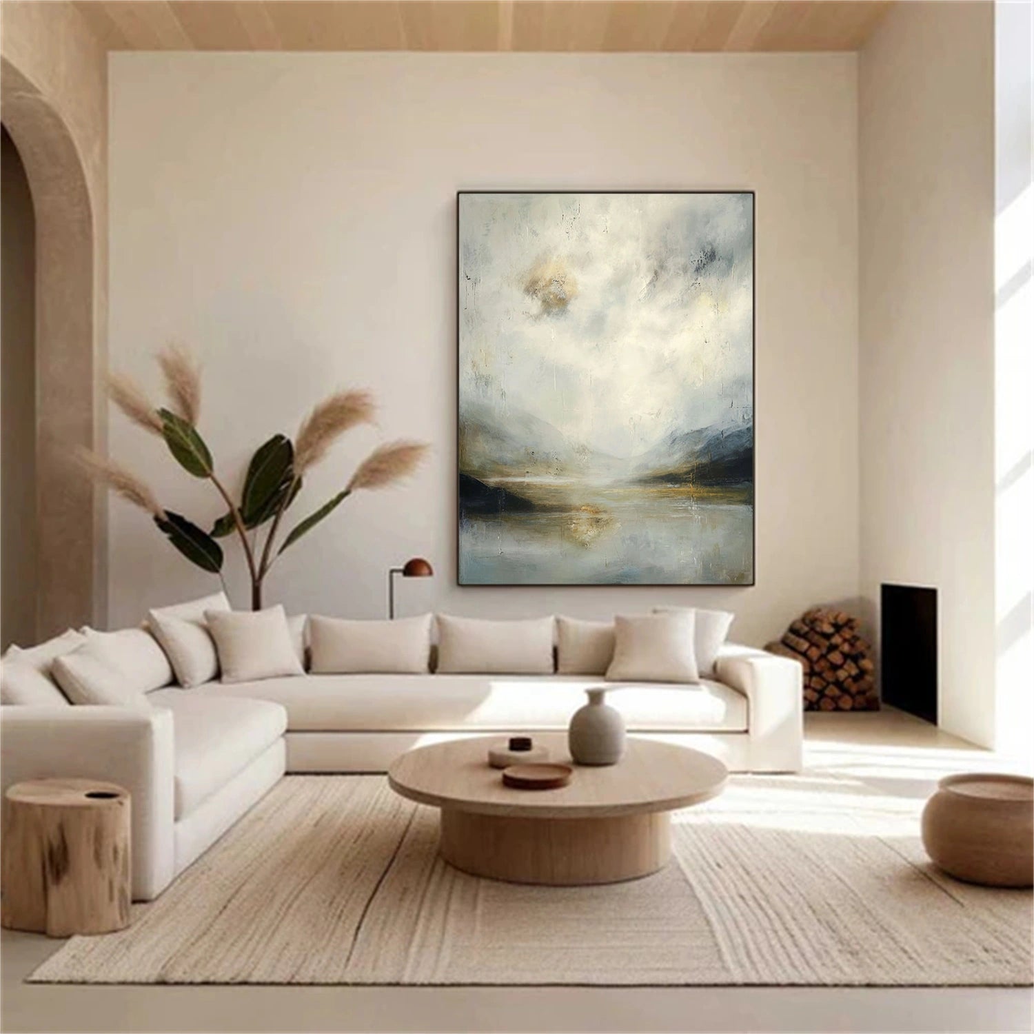 Abstract Ocean And Sky Canvas Art #OC174