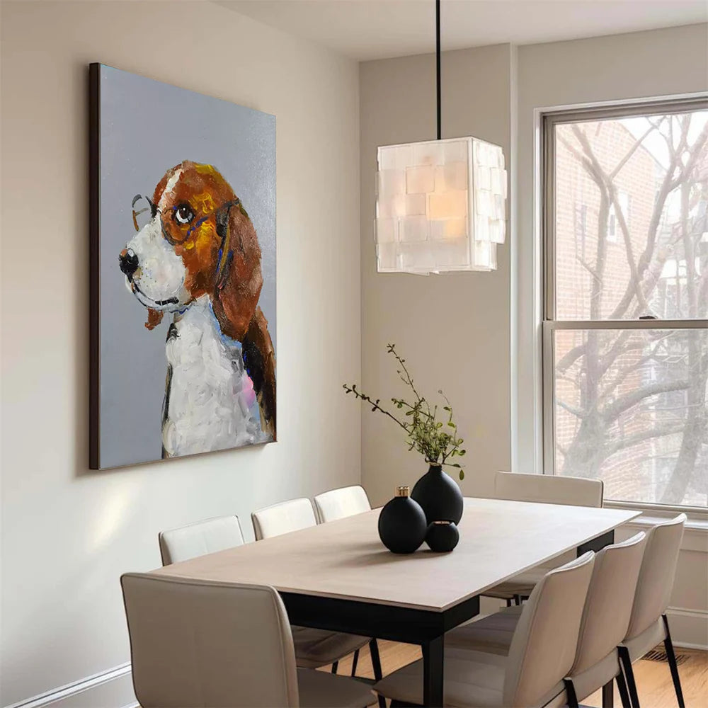 Abstract Animal Dog Canvas Art #DW030