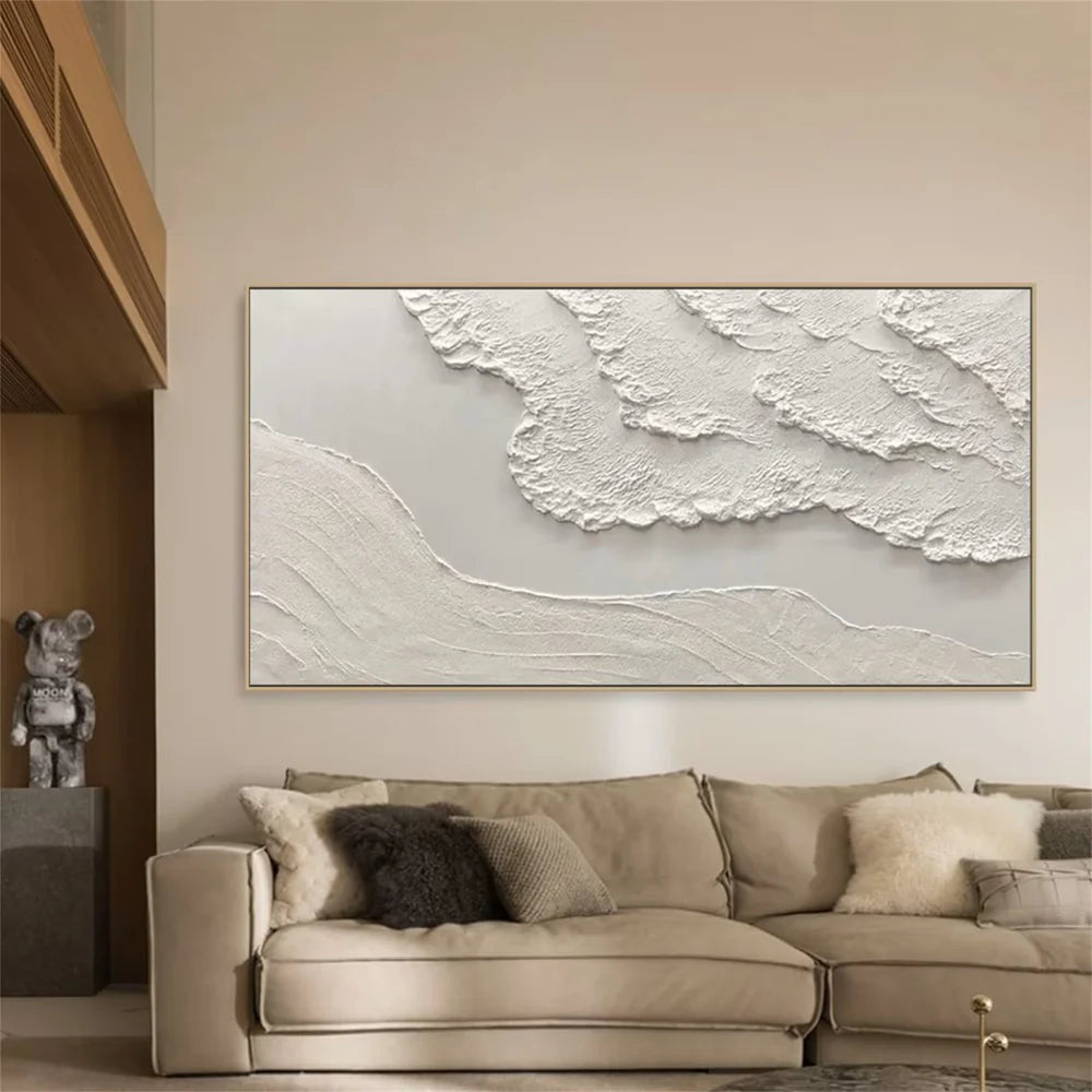White Minimalist Textured Wall Art #WM020