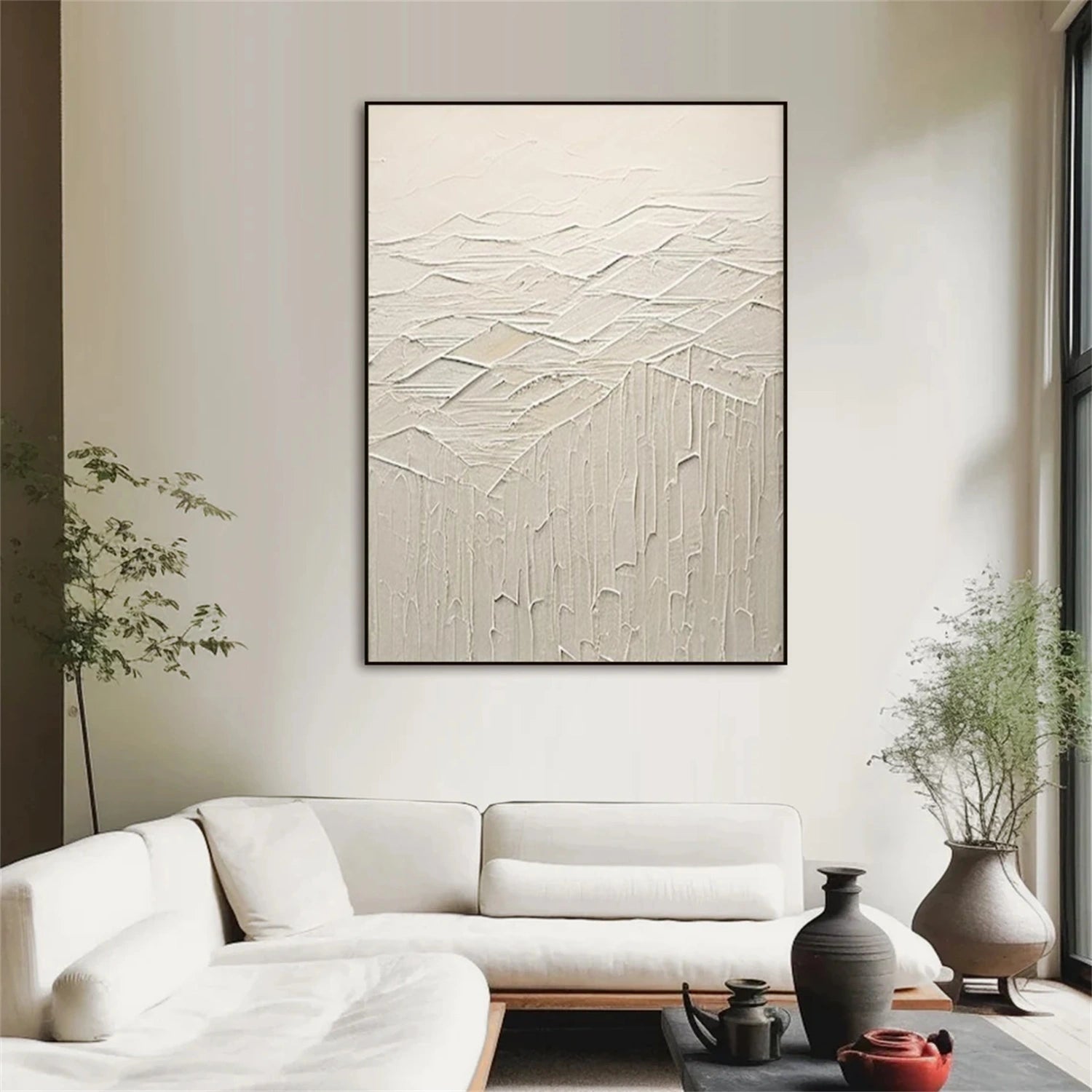 Minimalist Mountain Textured Canvas Art #BT081