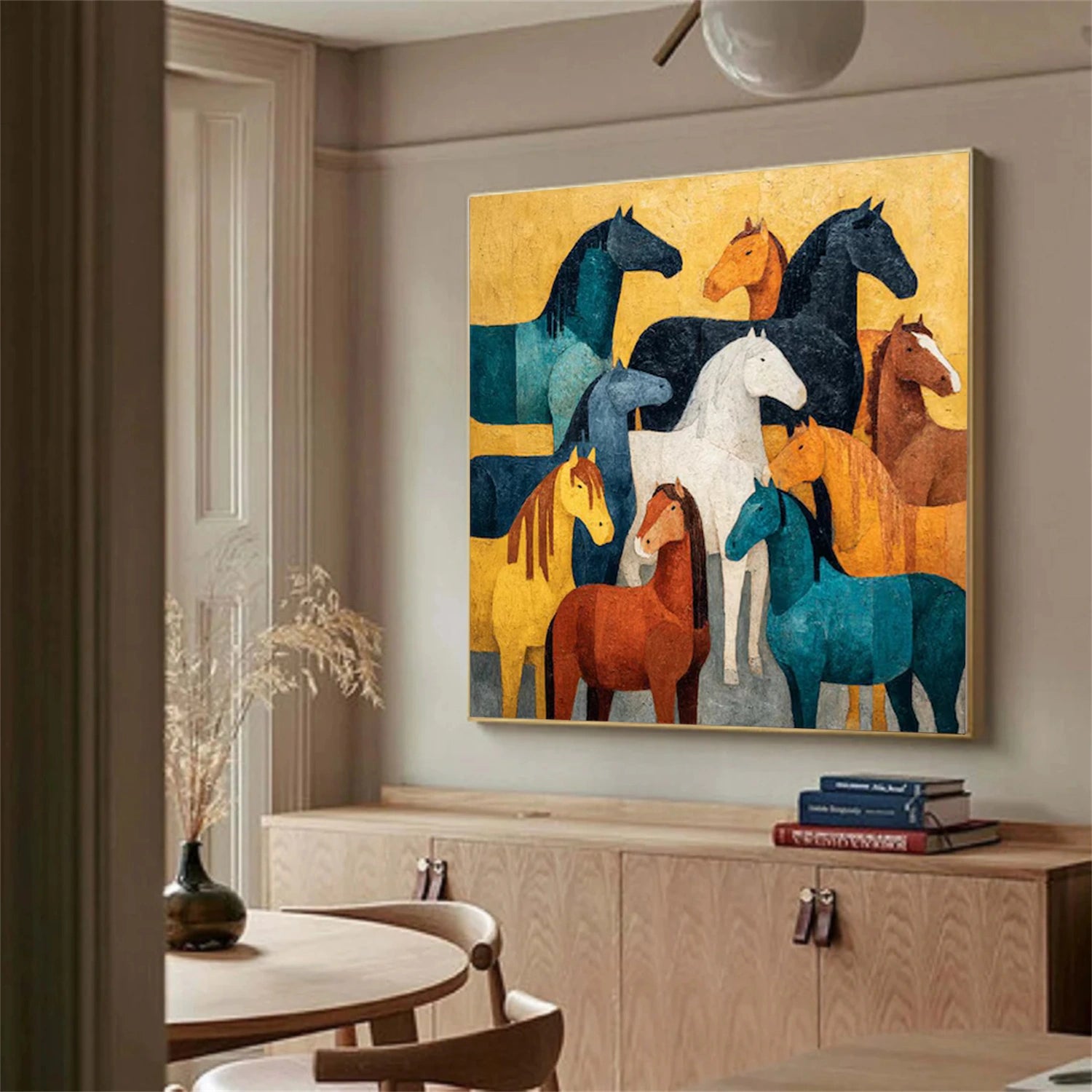 Abstract Animal Horse Canvas Art #DW105