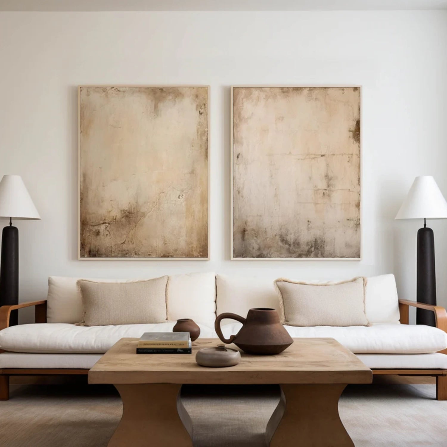 Beige and Brown Wabi Sabi Wall Art Set of 2 #VS156
