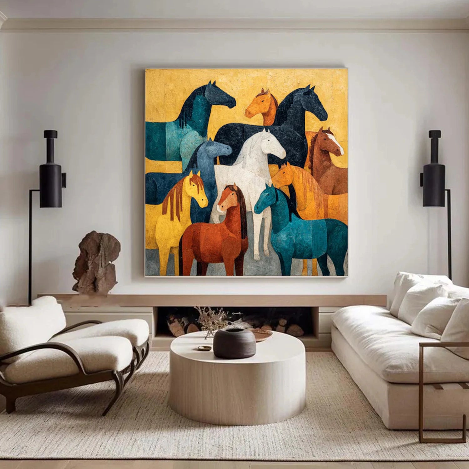 Abstract Animal Horse Canvas Art #DW105